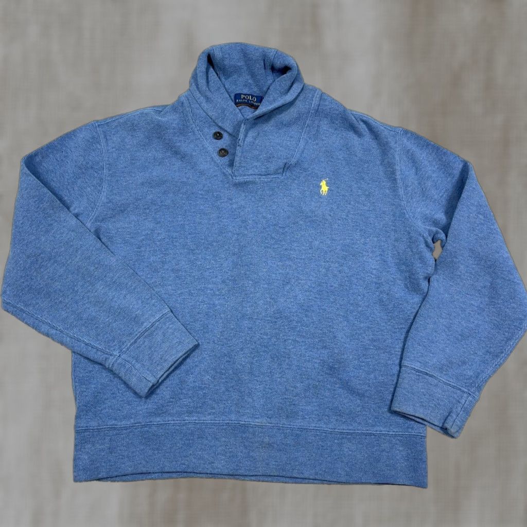 Polo Ralph Lauren Polo Ralph Lauren Sweater Shirt Men Medium Blue Shawl Neck Pullover 1/4 Zip Lightweight Knit Solid Logo Zipper Embroidered Size US M / EU 48-50 / 2 - 1 Thumbnail