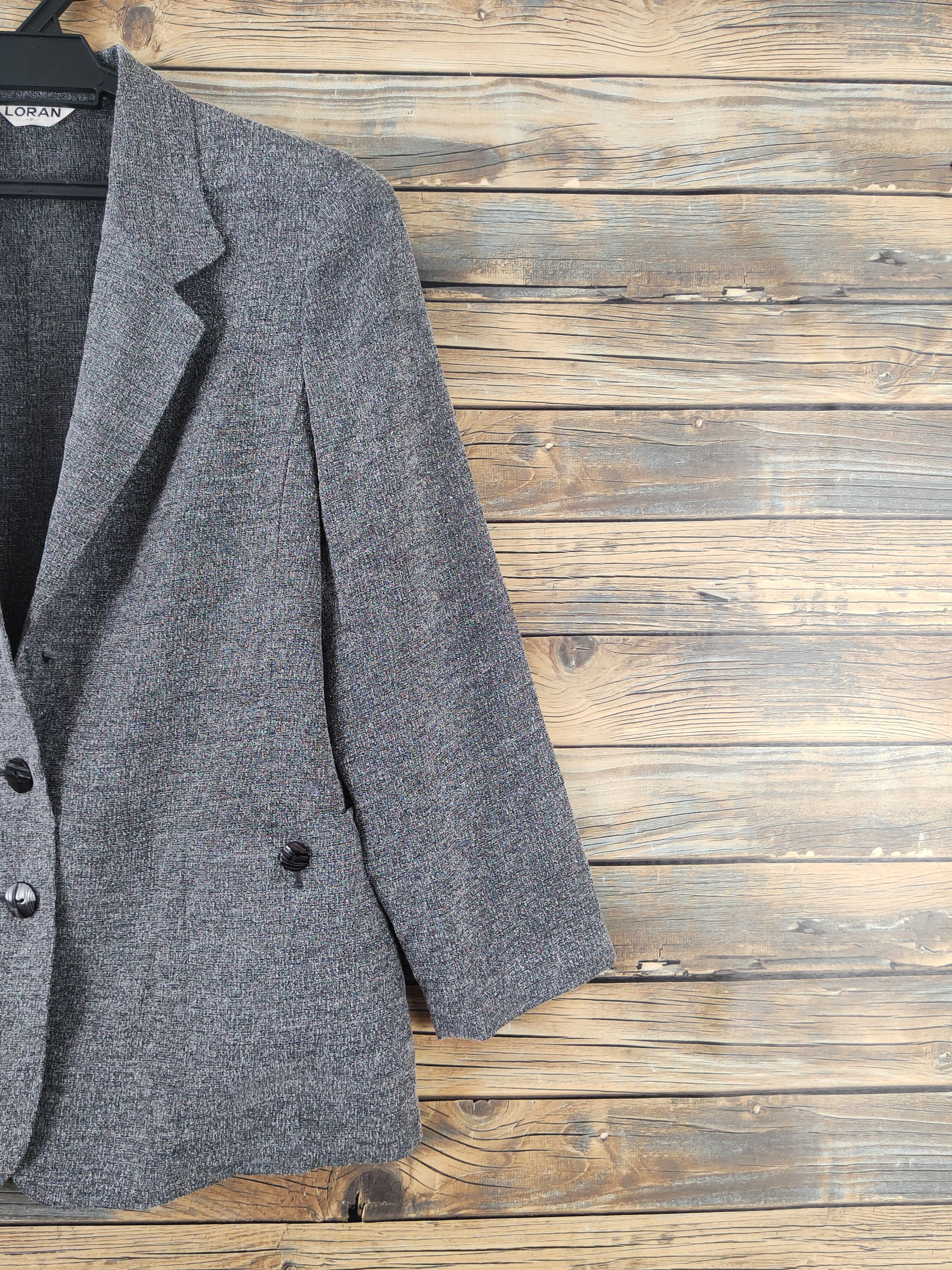 Japanese Brand × Vintage Retro Design 💥 Loran Dark Gray Blazers Jacket Size M / US 6-8 / IT 42-44 - 6 Thumbnail
