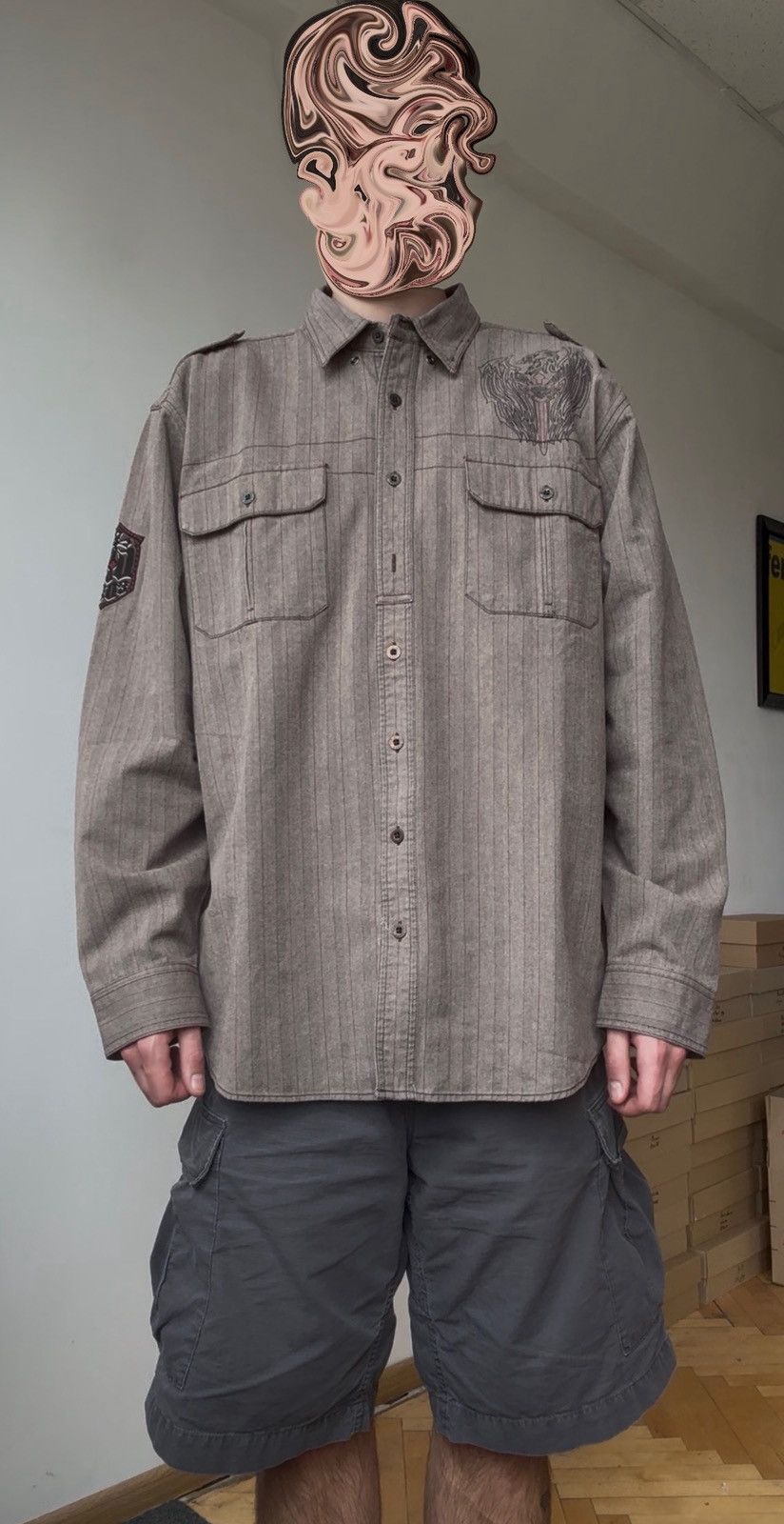 Harley Davidson HARLEY DAVIDSON EMBROIDERED STRIPED BUTTON LONG SLEEVE SHIRT Size US XXL / EU 58 / 5 - 1 Thumbnail