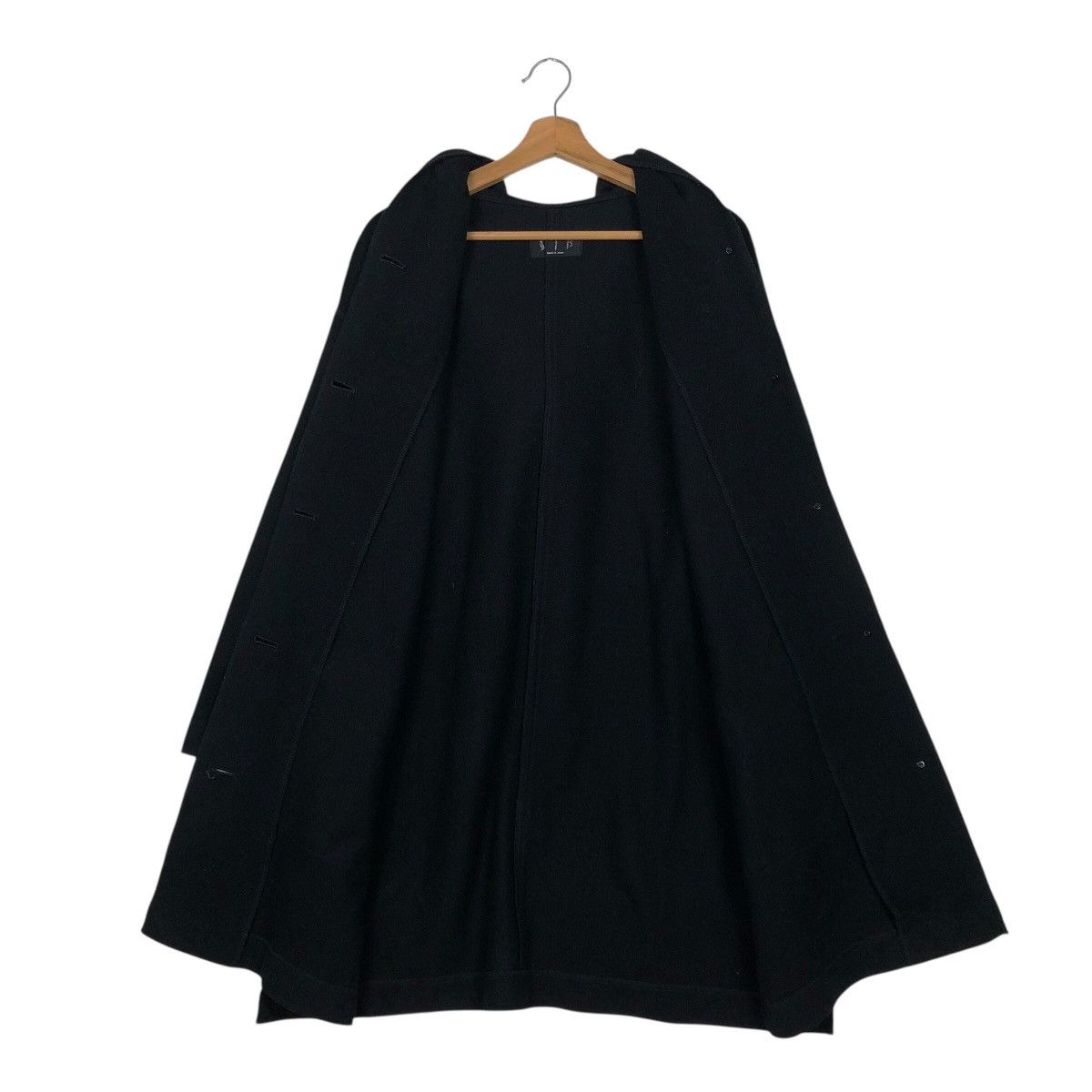 Japanese Brand S.I.B Experimental Hooded Overcoat — Black Avant-Garde Drape Size US M / EU 48-50 / 2 - 16 Thumbnail