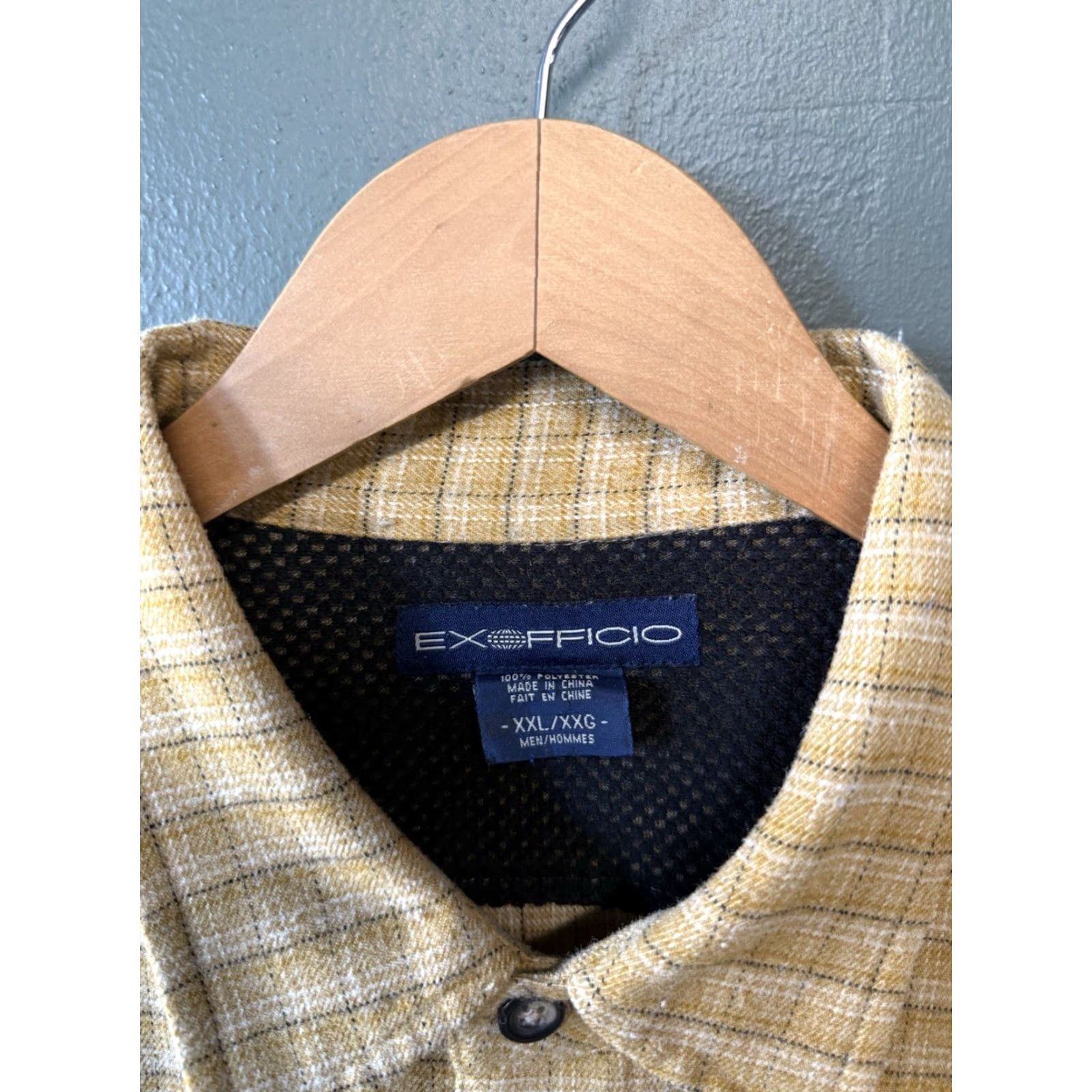 ExOfficio VINTAGE ExOfficio Shirt Mens 2XL Yellow Checkered Long Sleeve Button-Up Outdoor Size US XXL / EU 58 / 5 - 3 Thumbnail
