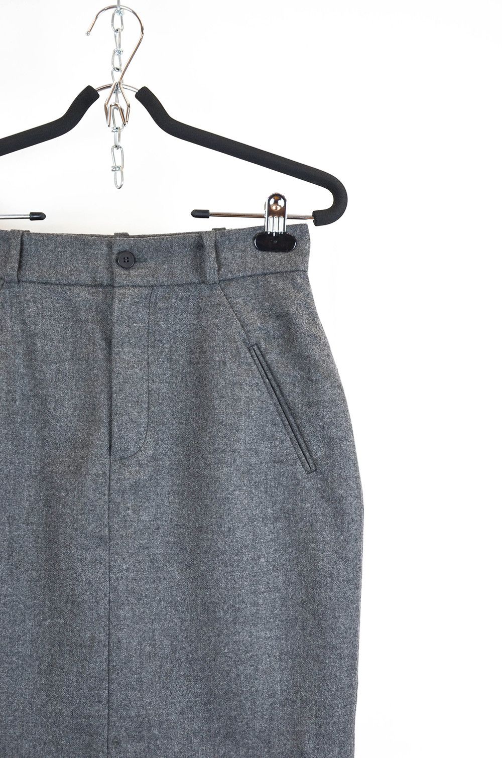 Balenciaga Balenciaga Paris Vintage Grey Wool Skirt – Size 40 Size 27" / US 4 / IT 40 - 3 Thumbnail
