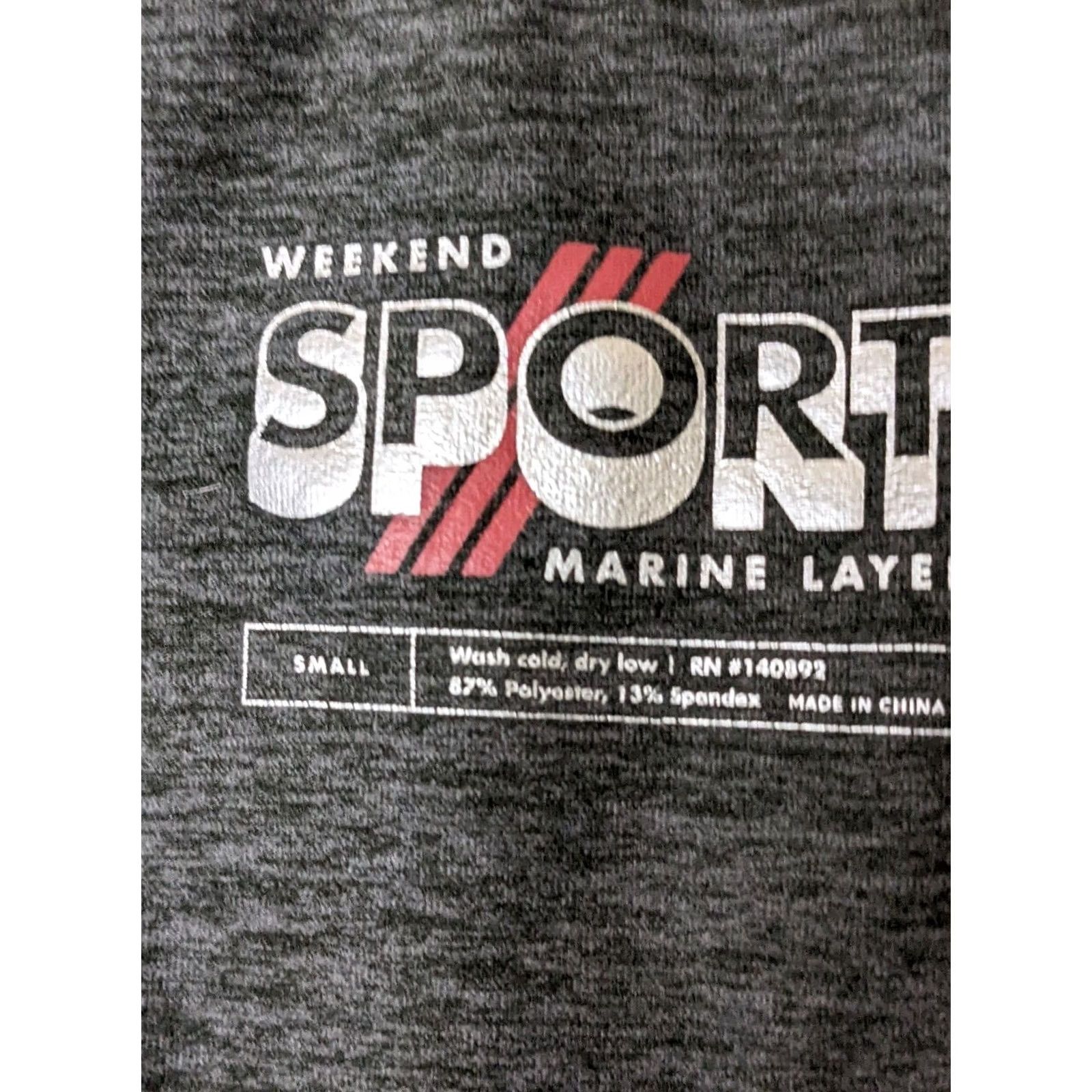 Marine Layer Marine Layer WEEKEND SPORT 1/4 Zipper Long Sleeve Gray Top S Womens Blouse V-Neck Fashion Polyester Spandex Solid Casual Size S / US 4 / IT 40 - 3 Thumbnail