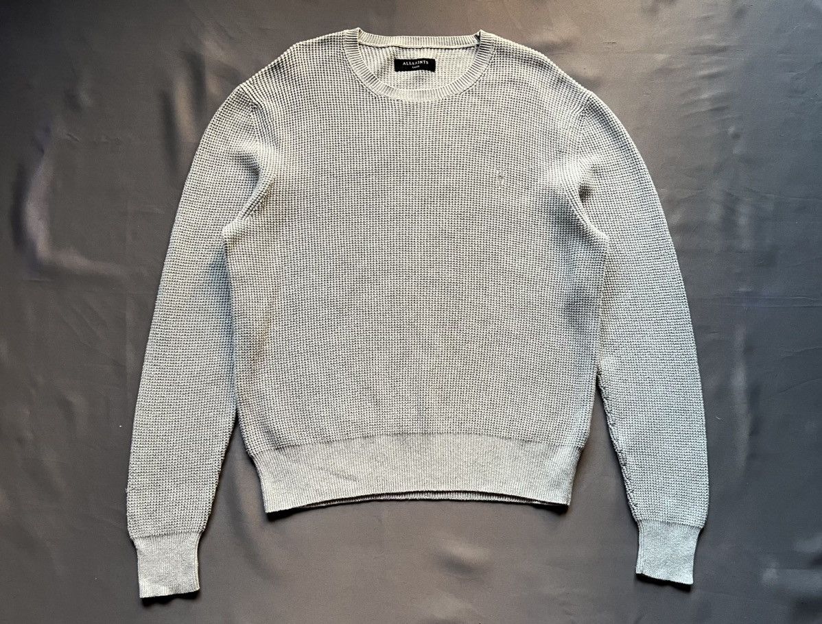 Allsaints Classic Allsaints Trias Crew Cotton Knitted Gray Sweater Size US L / EU 52-54 / 3 - 4 Thumbnail