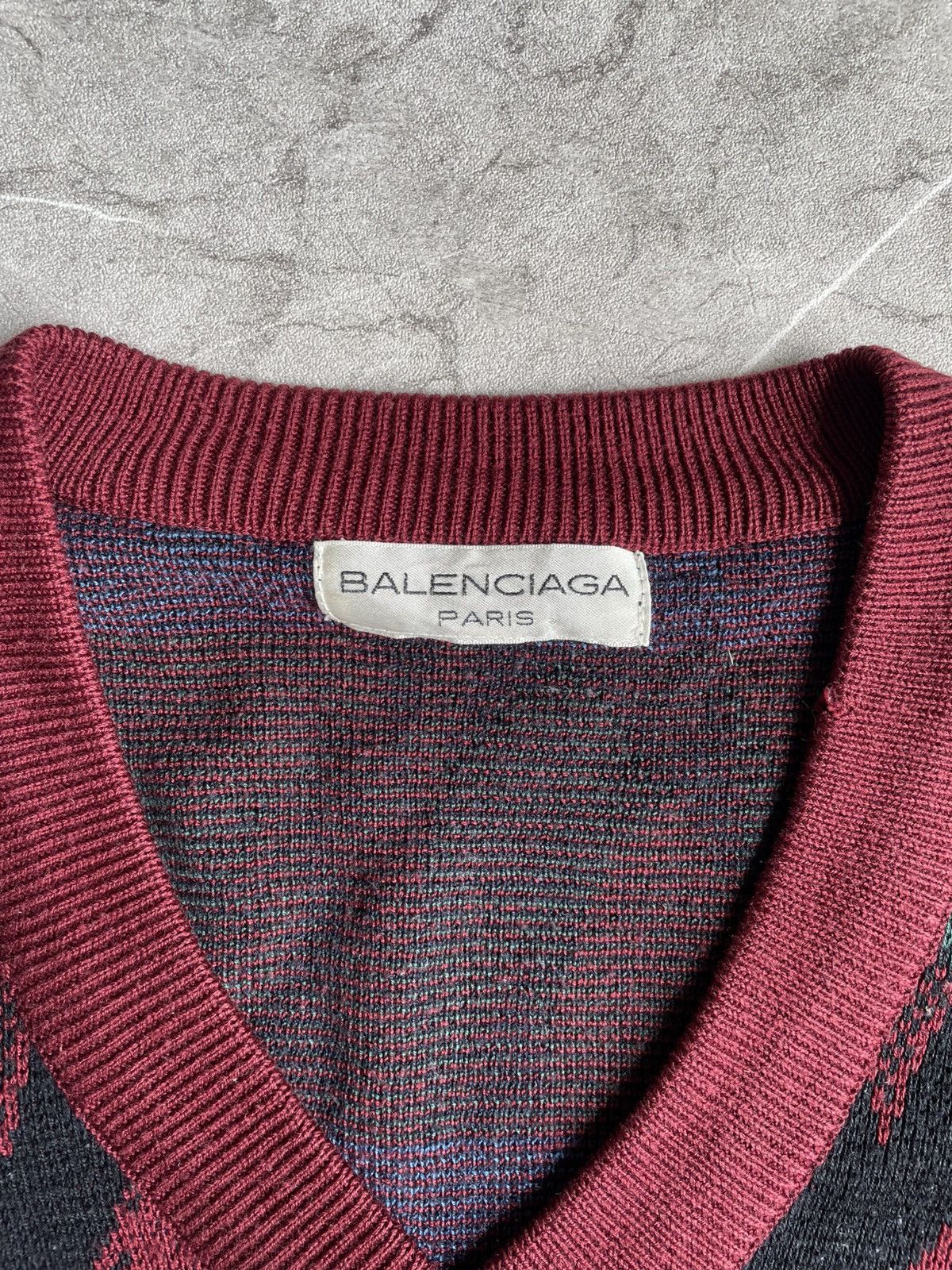 Balenciaga Balenciaga V neck Multicolor Knitwear Size US M / EU 48-50 / 2 - 5 Thumbnail