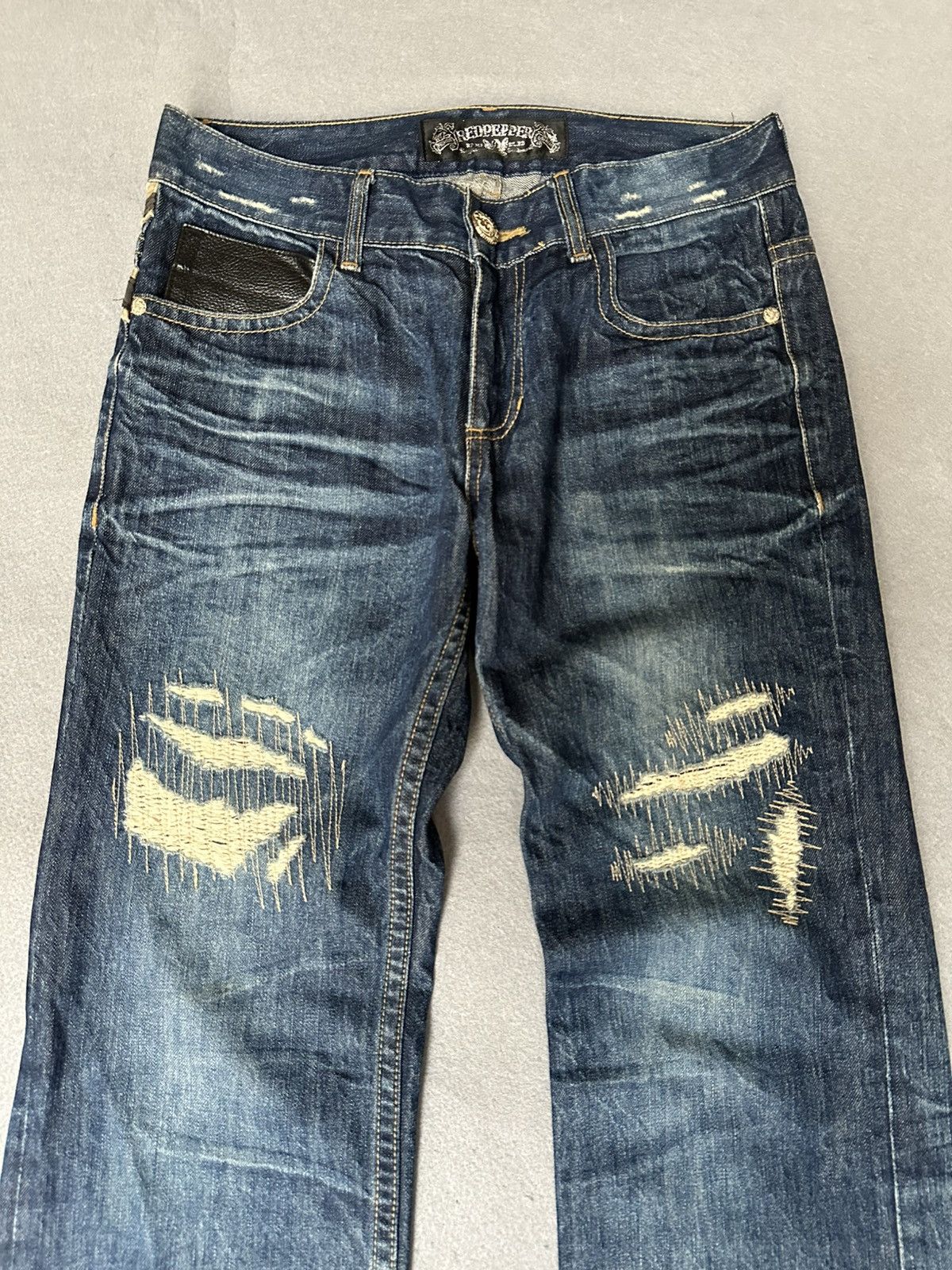 Japanese Brand Red Peppers Japan Distressed Denim Size US 32 / EU 48 - 4 Thumbnail
