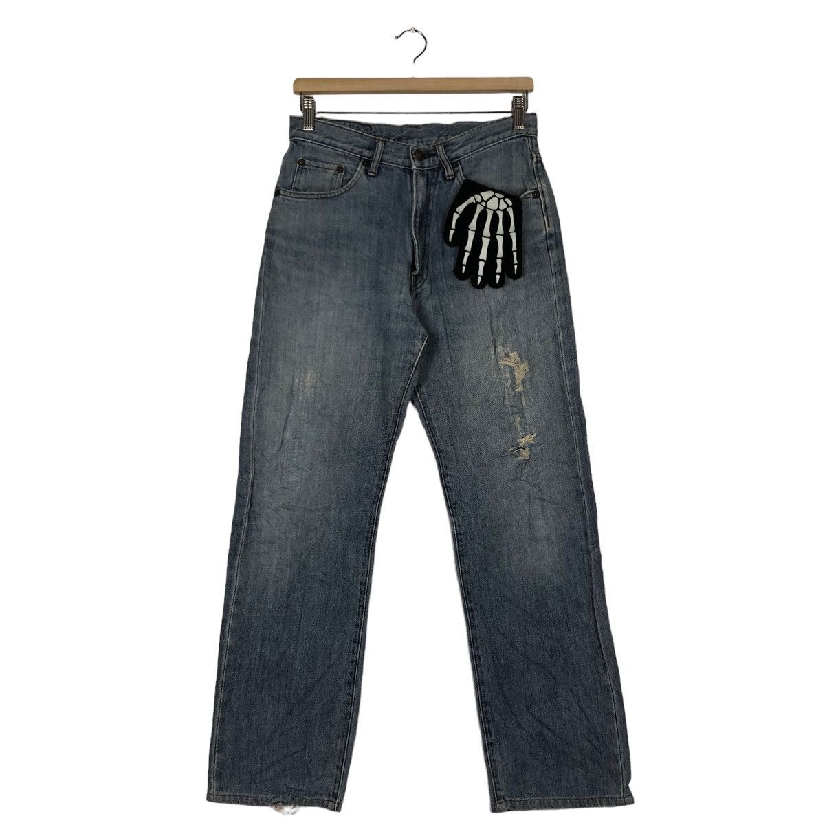 Japanese Brand 🔥90’s Distressed Denim Jeans Gold Rush Japan Made Size US 30 / EU 46 - 2 Thumbnail