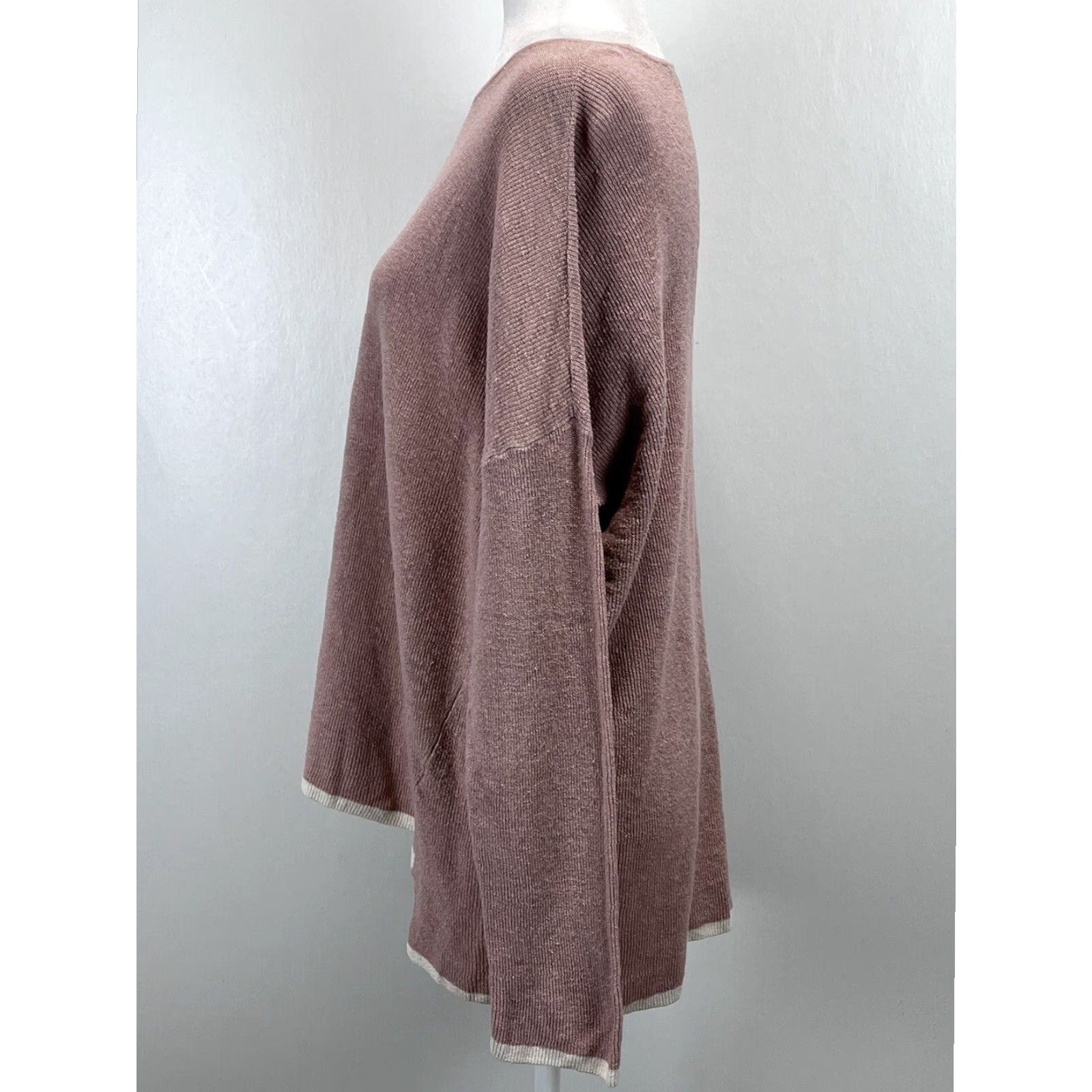 Eileen Fisher Eileen Fisher Sweater Medium Womens Pink Linen Blend Long Sleeve Pullover Classic Designer Lagenlook Oversized Size M / US 6-8 / IT 42-44 - 2 Thumbnail