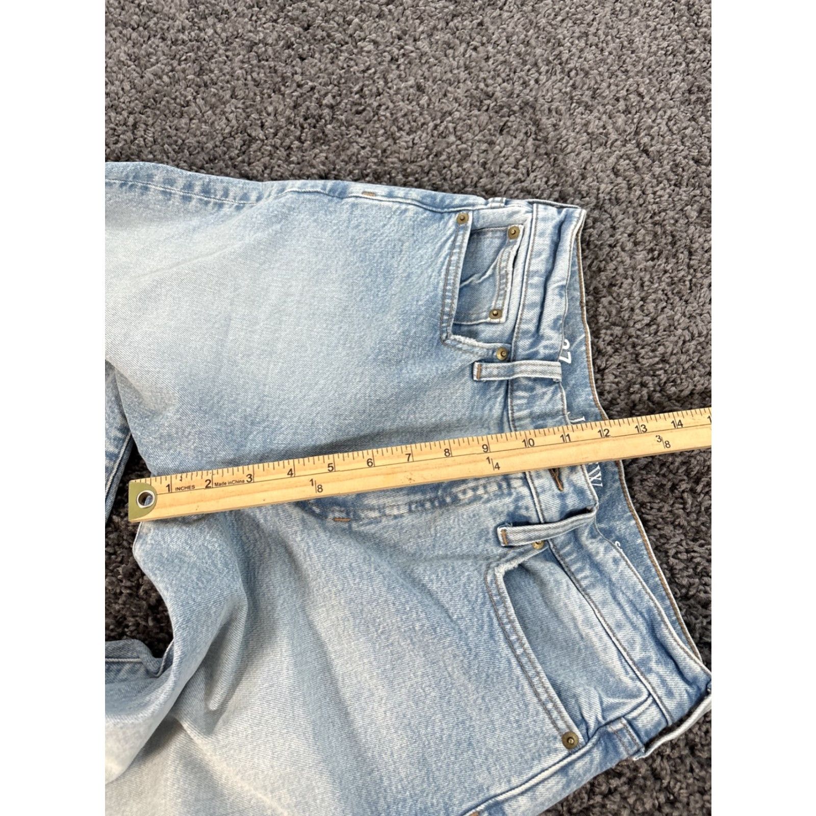 J.Crew J.CREW Jeans Slim Wide-Leg Women's 27x26 High Rise Frayed Hem Denim 99% Cotton Stretch Blue City Size 27" / US 4 / IT 40 - 5 Thumbnail