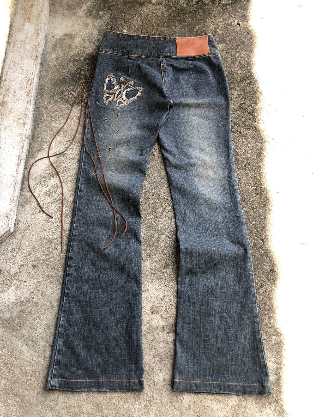 Japanese Brand Vintage Egoist Japanese Flared Denim Distressed Y2k Punk Size 28" / US 6 / IT 42 - 2 Thumbnail
