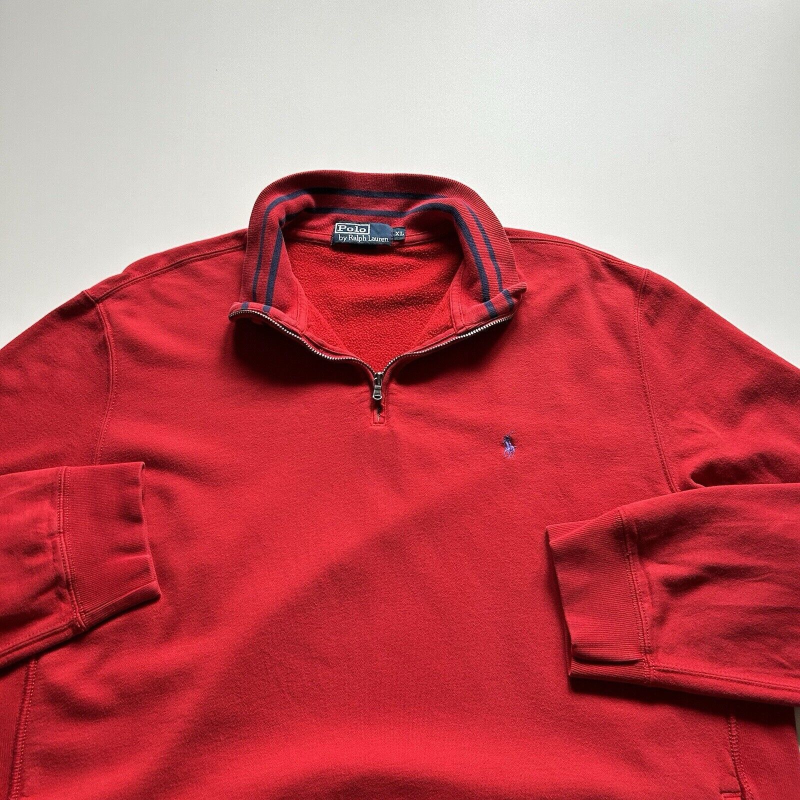 Polo Ralph Lauren Vintage Y2K Polo Ralph Lauren 1/4 Zip Sweatshirt XL Red Rare Size US XL / EU 56 / 4 - 2 Thumbnail