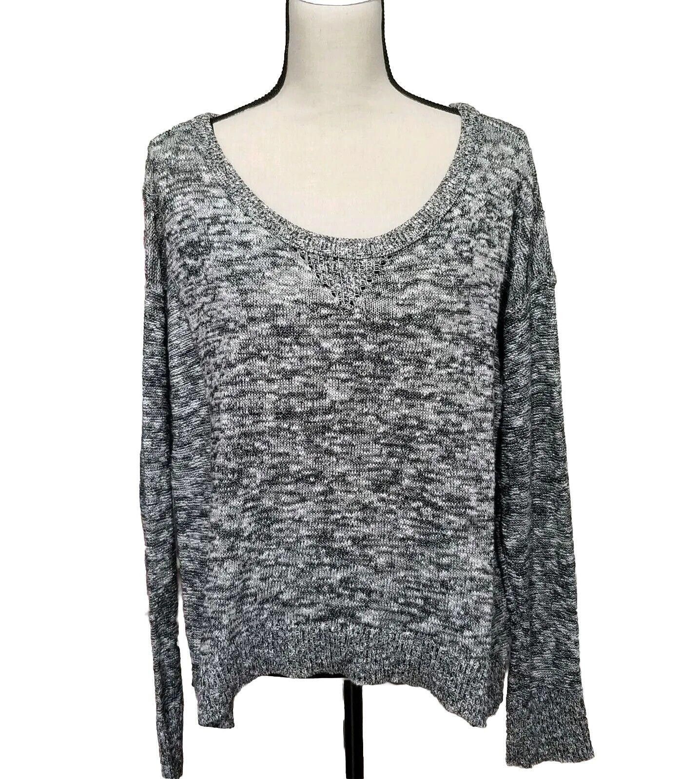 Designer American Eagle Sweater Size Extra Large Gray Metallic Scoop Size L / US 10 / IT 46 - 1 Thumbnail