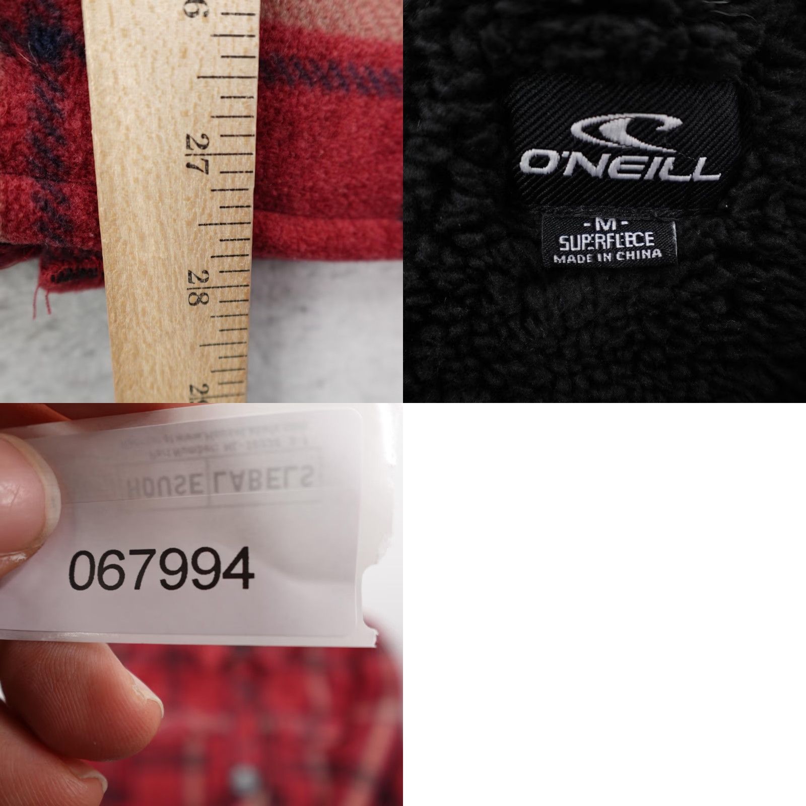 O'Neill O'Neill Jacket Mens Medium Red Plaid Superfleece Sherpa Lined Shacket Button Up Size US M / EU 48-50 / 2 - 8 Thumbnail
