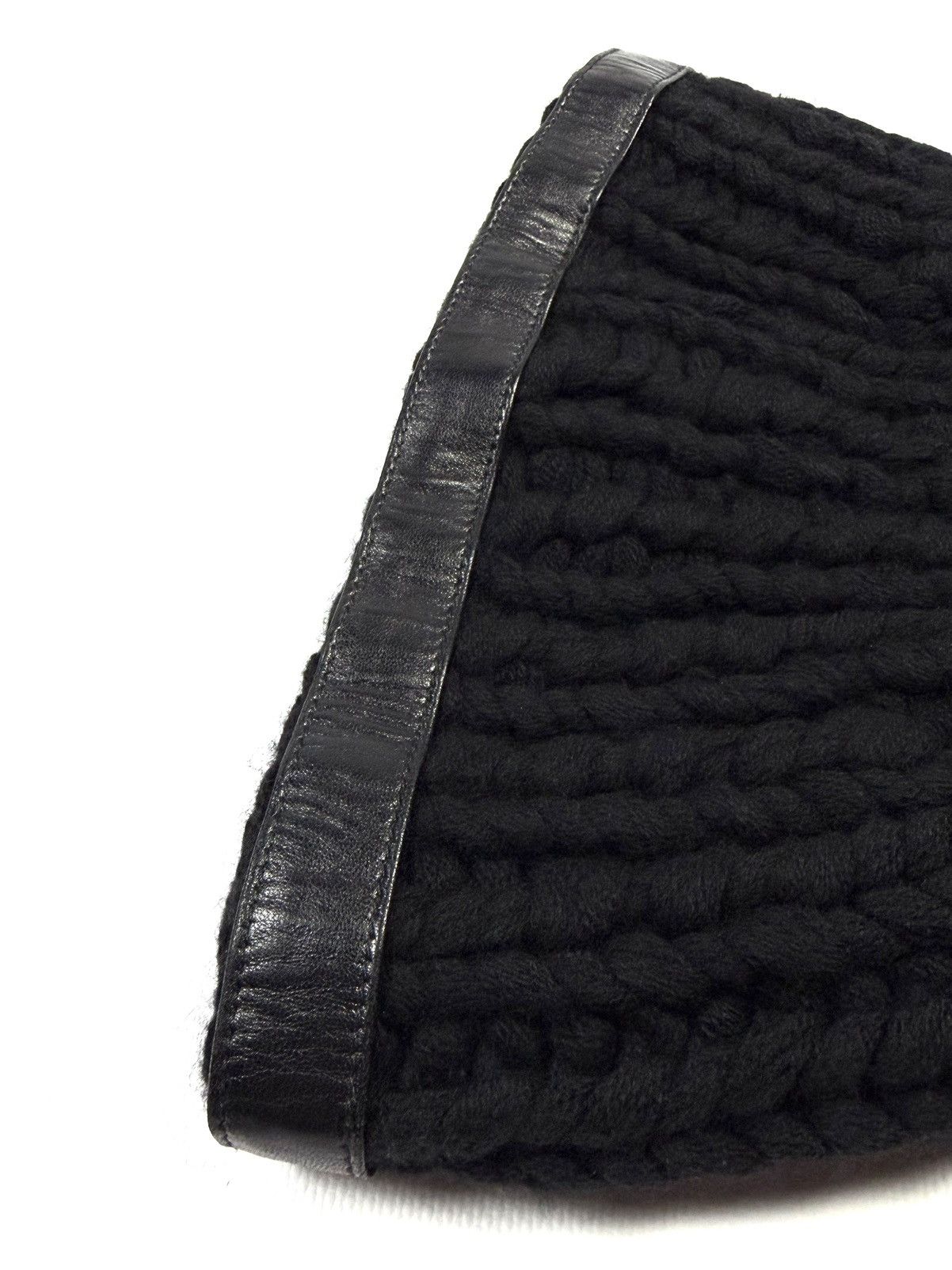 Prada Prada Archive Cashmere Knit Beanie Leather Belt Strap Hat Size ONE SIZE - 13 Thumbnail