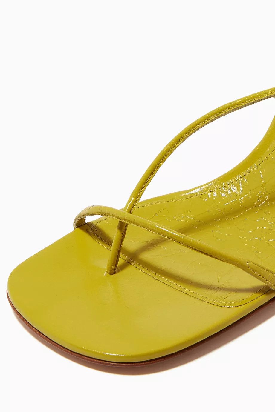 Bottega Veneta o1y0725 Spool Heel Sandals in Lime Green Size US 7 / IT 37 - 4 Thumbnail
