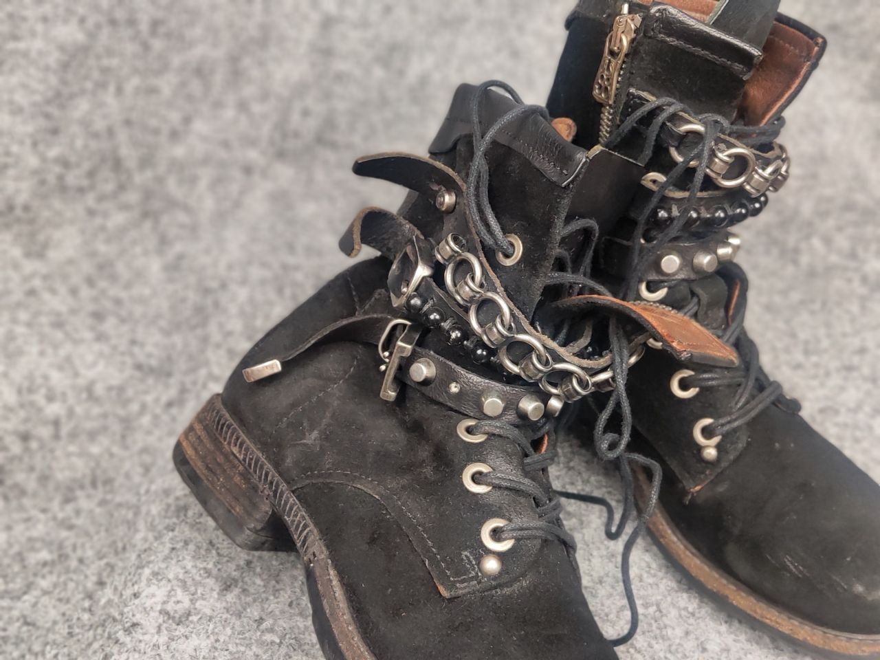 A.S.98 A.S.98 Vintage Black Suede Avant garde Mid Calf Combat Boots Size US 6 / IT 36 - 6 Thumbnail