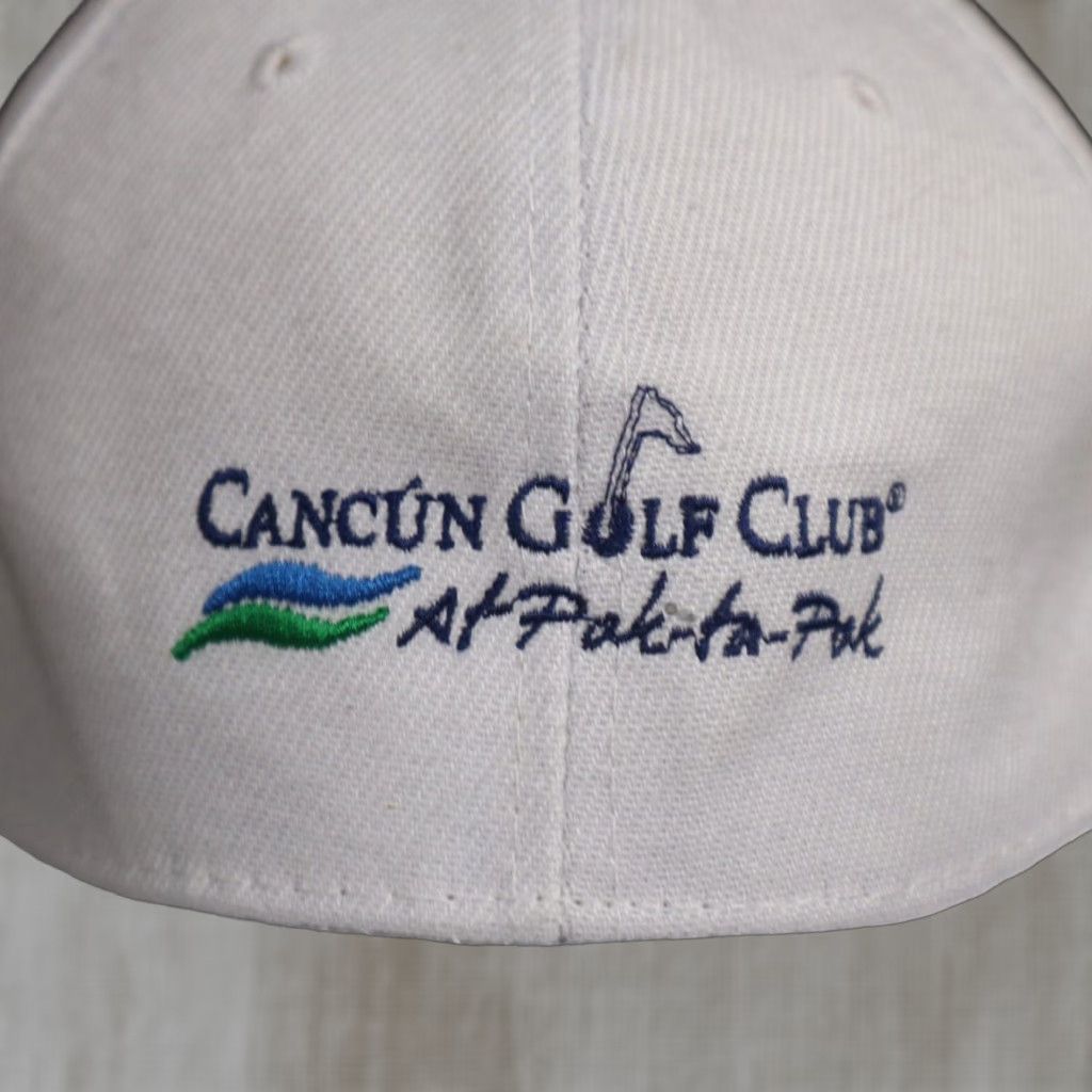 Vintage Cancun Golf Club Hat Mens Adjustable Beige Cap Golf Hat / Cancun Golf Club At Pak-Ta-Pak Hat Cap Adult Adjustable Strapback Size ONE SIZE - 1 Thumbnail