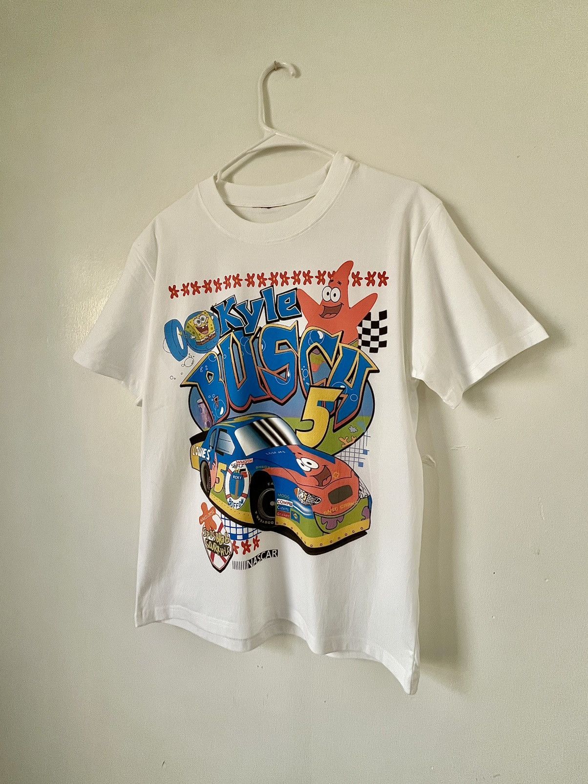 NASCAR × Nickelodeon × Vintage Spongebob NASCAR White Tee Size US M / EU 48-50 / 2 - 3 Thumbnail