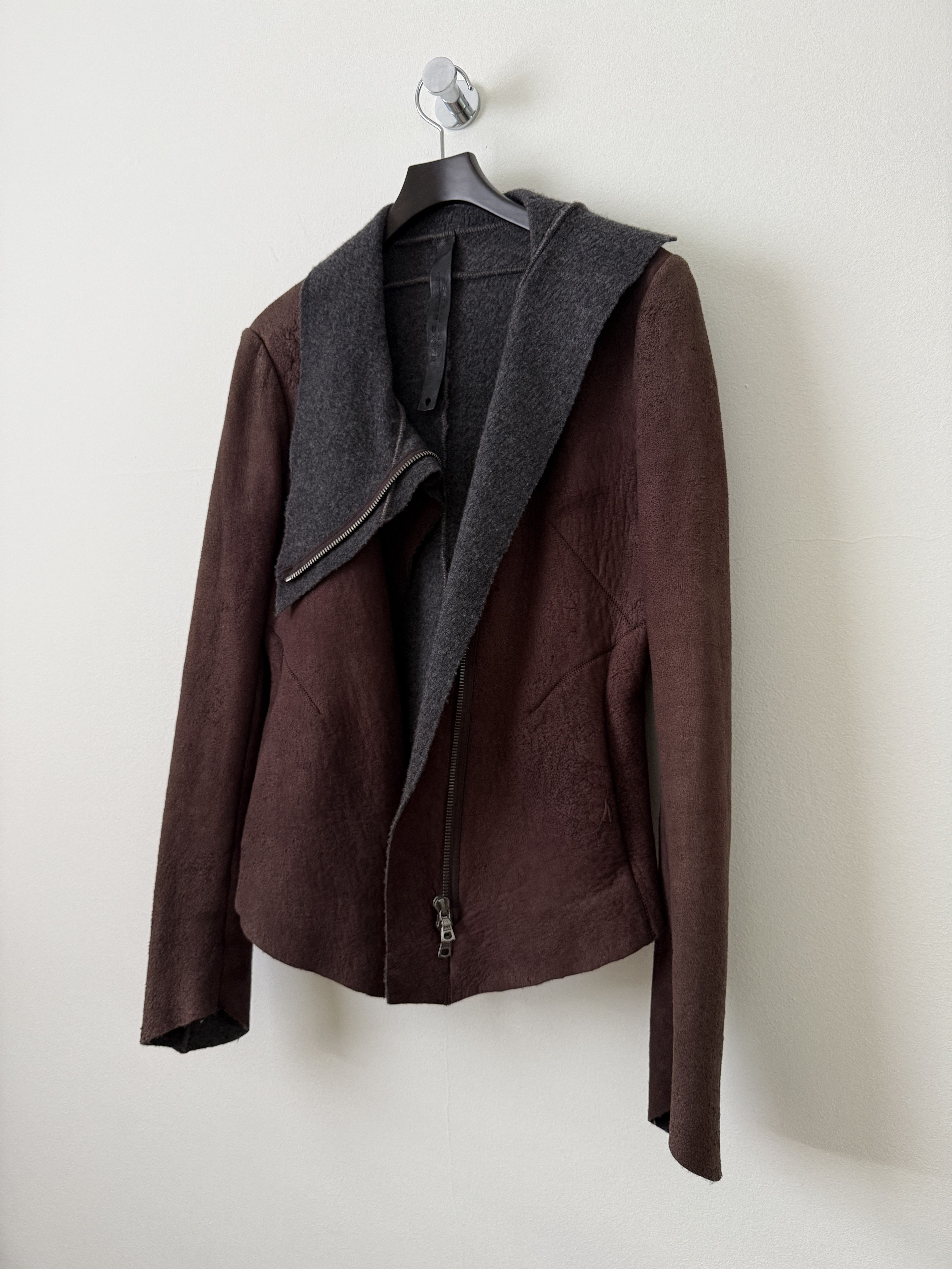 Isaac Sellam Experience Lambskin Leather Asymmetrical Wool Lined Jacket Size M / US 6-8 / IT 42-44 - 6 Thumbnail