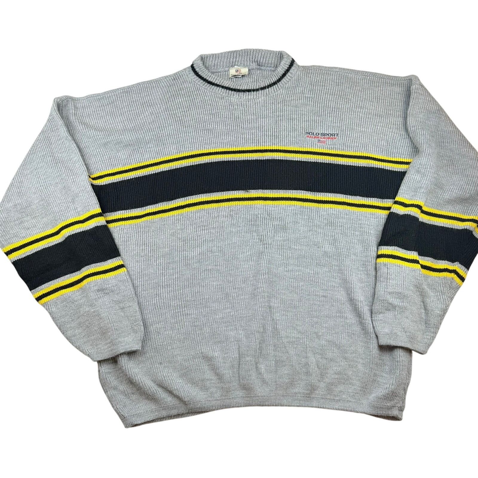 Polo Ralph Lauren Vintage Polo Sport Ralph Lauren Striped Knit Sweater XL USA Size US XL / EU 56 / 4 - 1 Thumbnail
