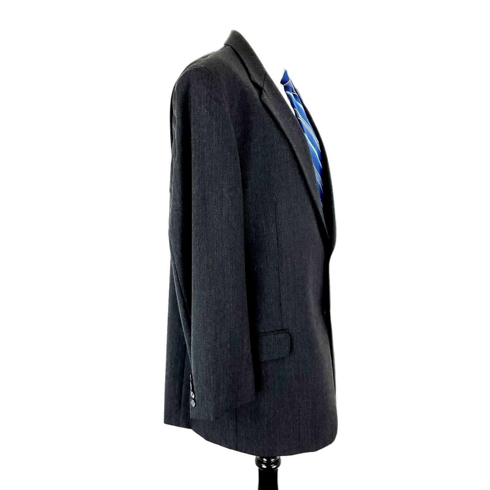 Joseph Abboud Joseph Abboud Mark Shale Wool 2 Button Blazer 44L Gray Herri Size 44L - 7 Thumbnail