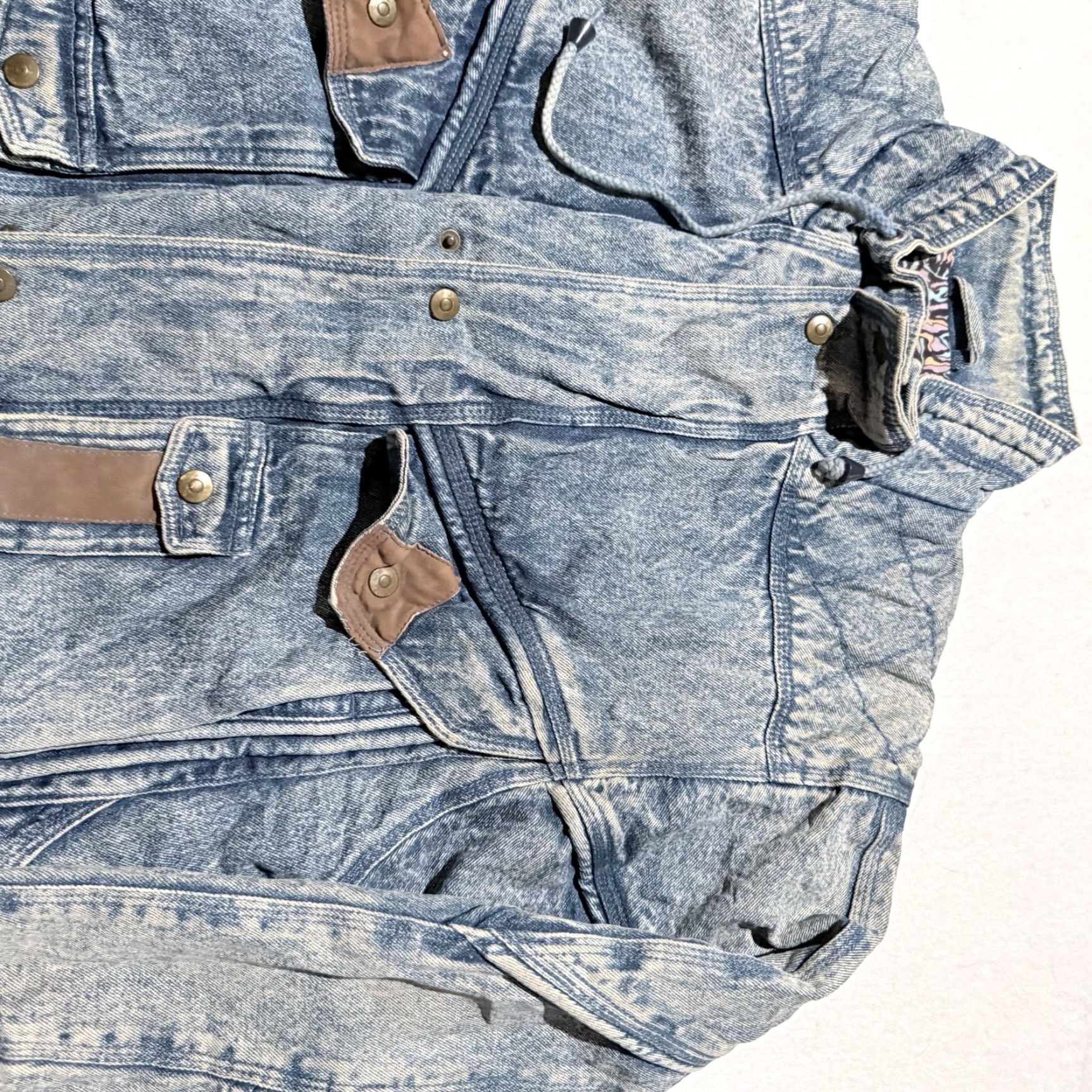 Vintage VINTAGE Eagles Ridge Trucker Jacket Blue Denim Leather Trim Heavy Lined - Medium Jacket Men Blue 90s Casual Workwear Size US M / EU 48-50 / 2 - 6 Thumbnail