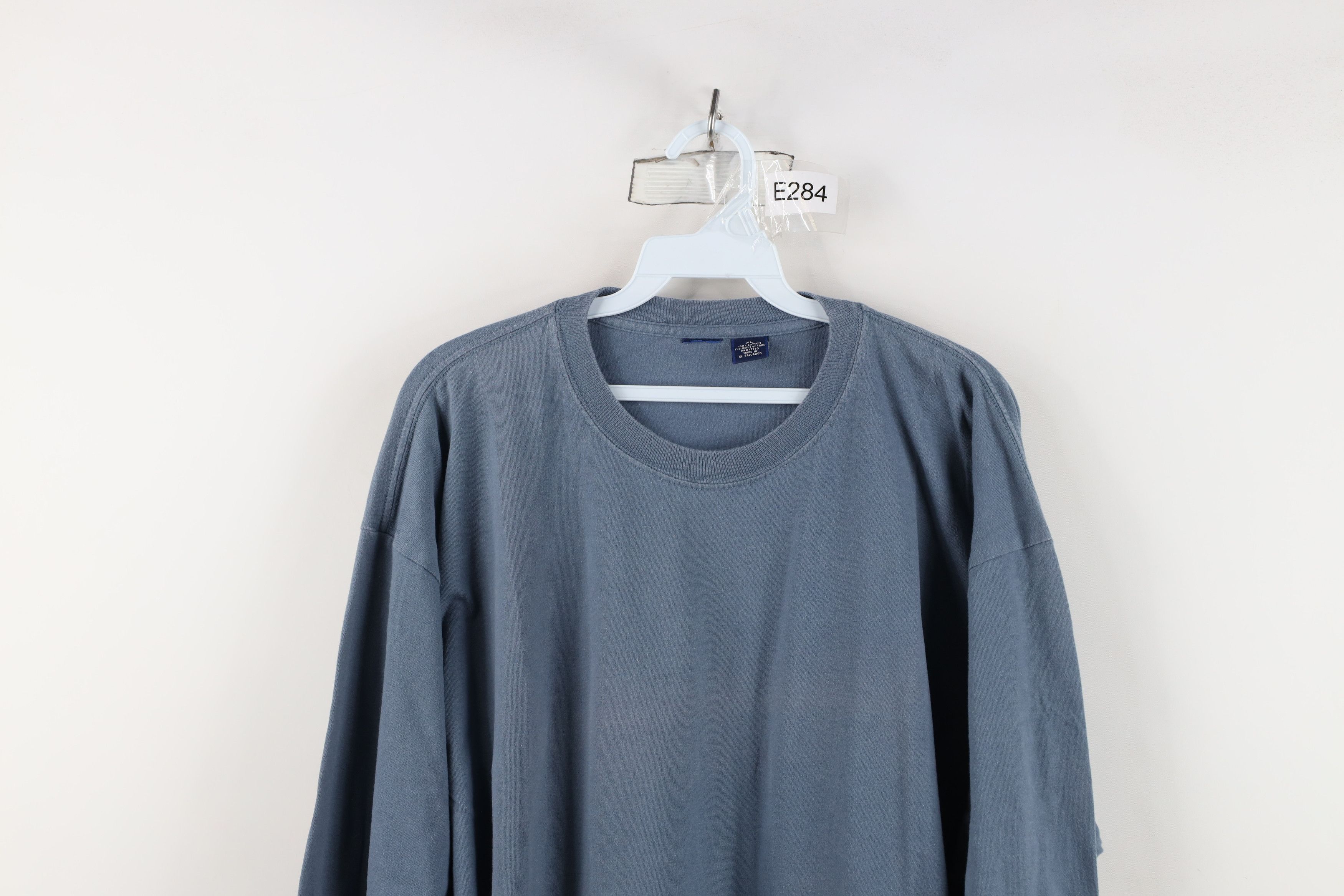 Vintage Vintage 90s Streetwear Blank Cotton Long Sleeve T-Shirt Blue Size US XL / EU 56 / 4 - 2 Thumbnail