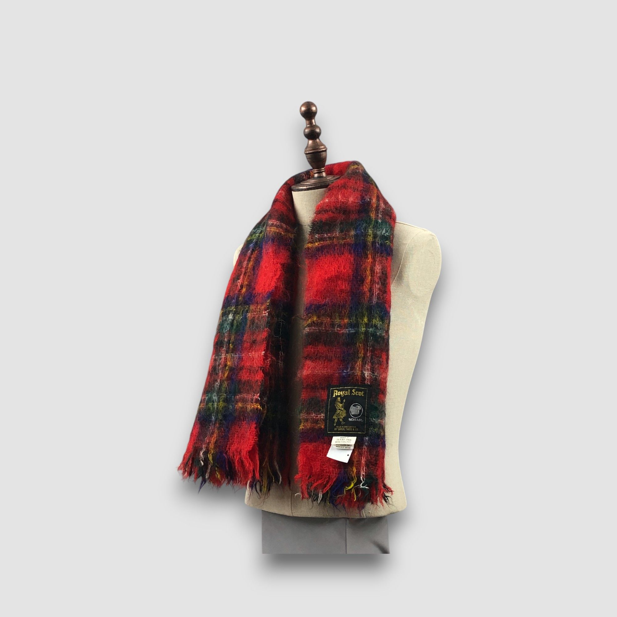 Japanese Brand Vintage Royal Scot Scarf Muffler Wool Mohair Plaid Scarves Size ONE SIZE - 2 Thumbnail