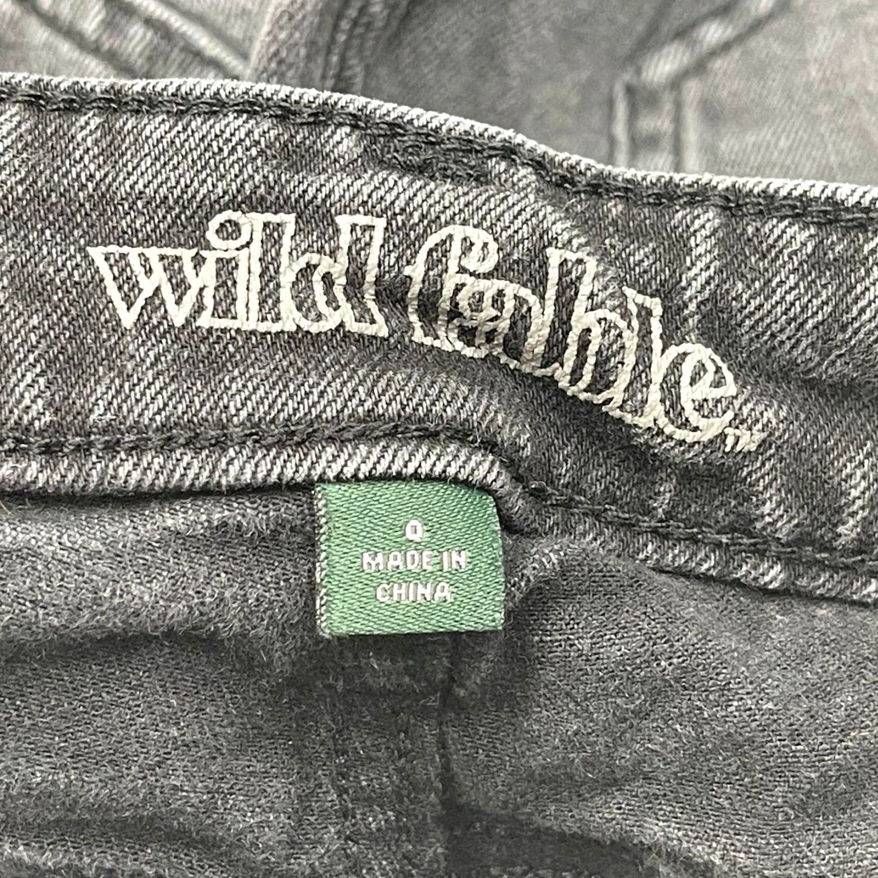 Vintage Wild Fable Jeans Women Size 0 Gray Distressed Skinny Mid Rise 5-Pocket Denim Charcoal Wash Casual Womens Jeans Size 25" / US 0 / IT 36 - 3 Thumbnail