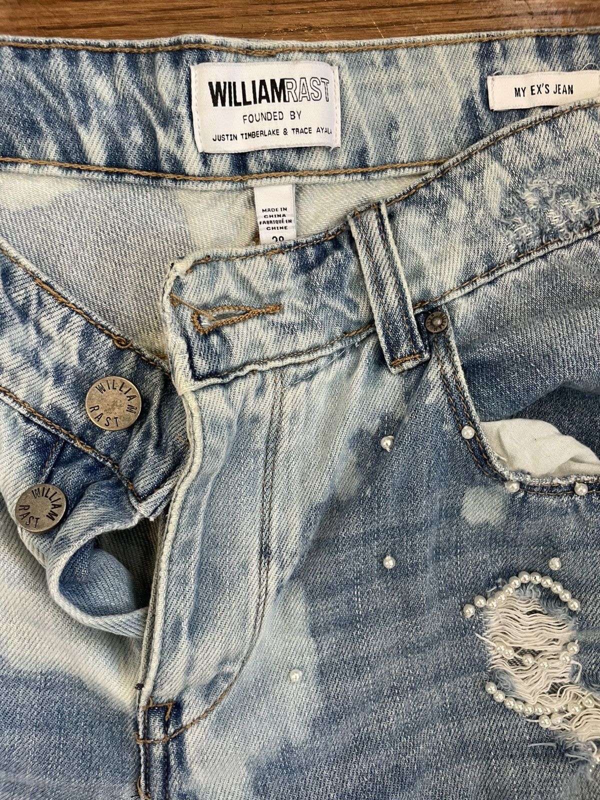 William Rast Distressed denim & pearl jeans Size 27" / US 4 / IT 40 - 3 Thumbnail