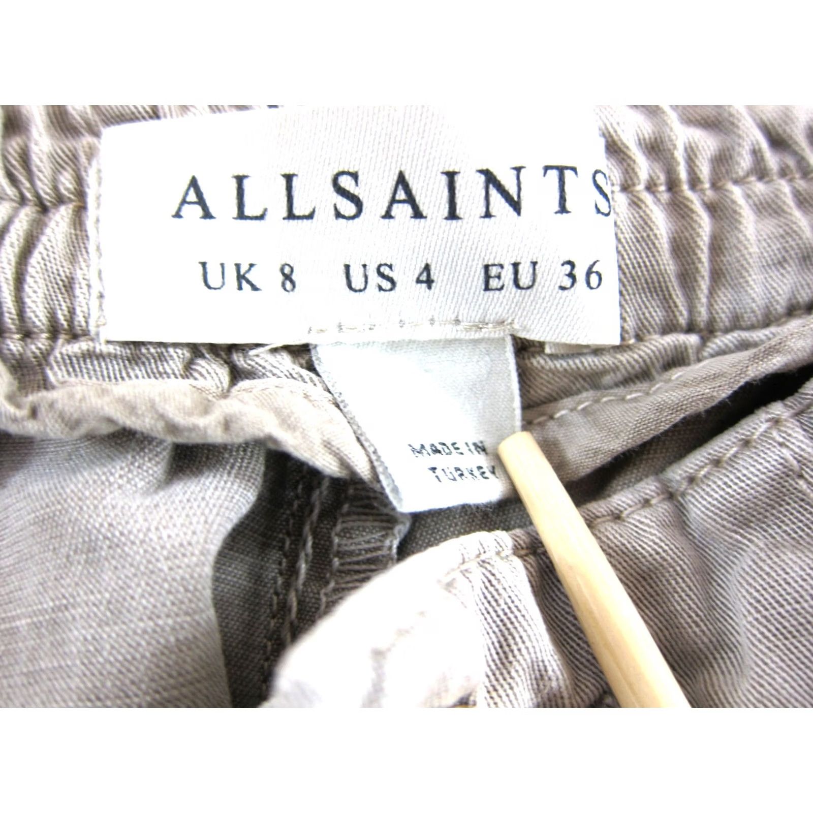 Allsaints AllSaints Val Trouser Pant Women Beige Tencel Linen Patch Pocket Cargo Jogger 4 Size 27" / US 4 / IT 40 - 3 Thumbnail