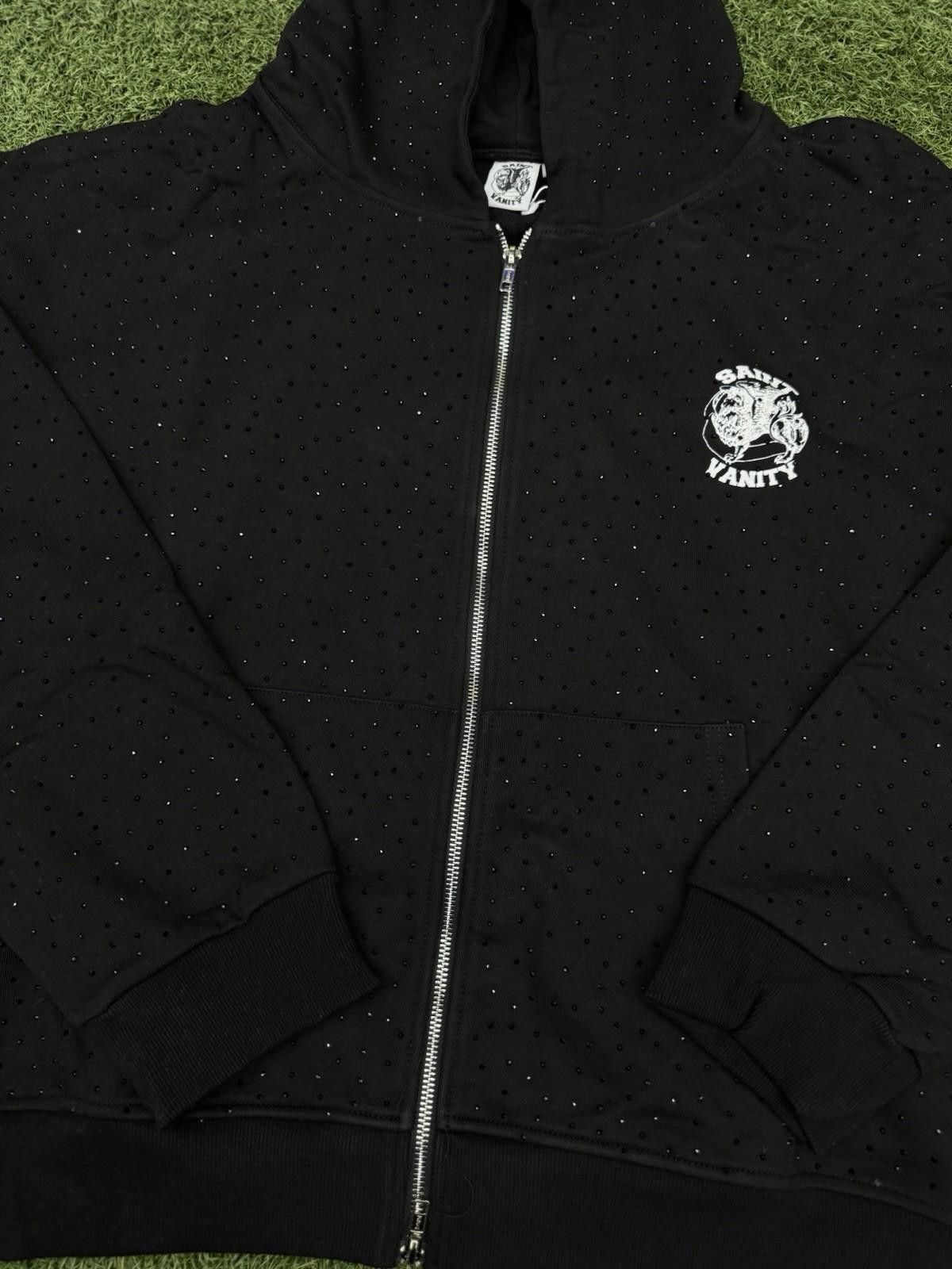 Saint Vanity Size XL - Saint Vanity Hoodie Black Rhinestone Zip Up Size US XL / EU 56 / 4 - 3 Thumbnail