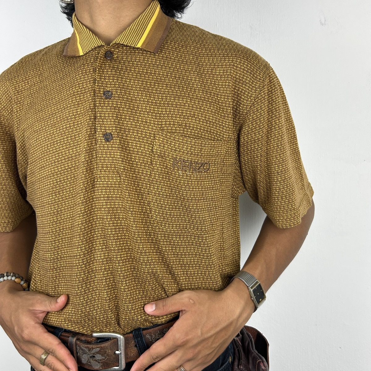 Kenzo × Vintage 1990s Kenzo Golf - Golden Polo Size US M / EU 48-50 / 2 - 3 Thumbnail