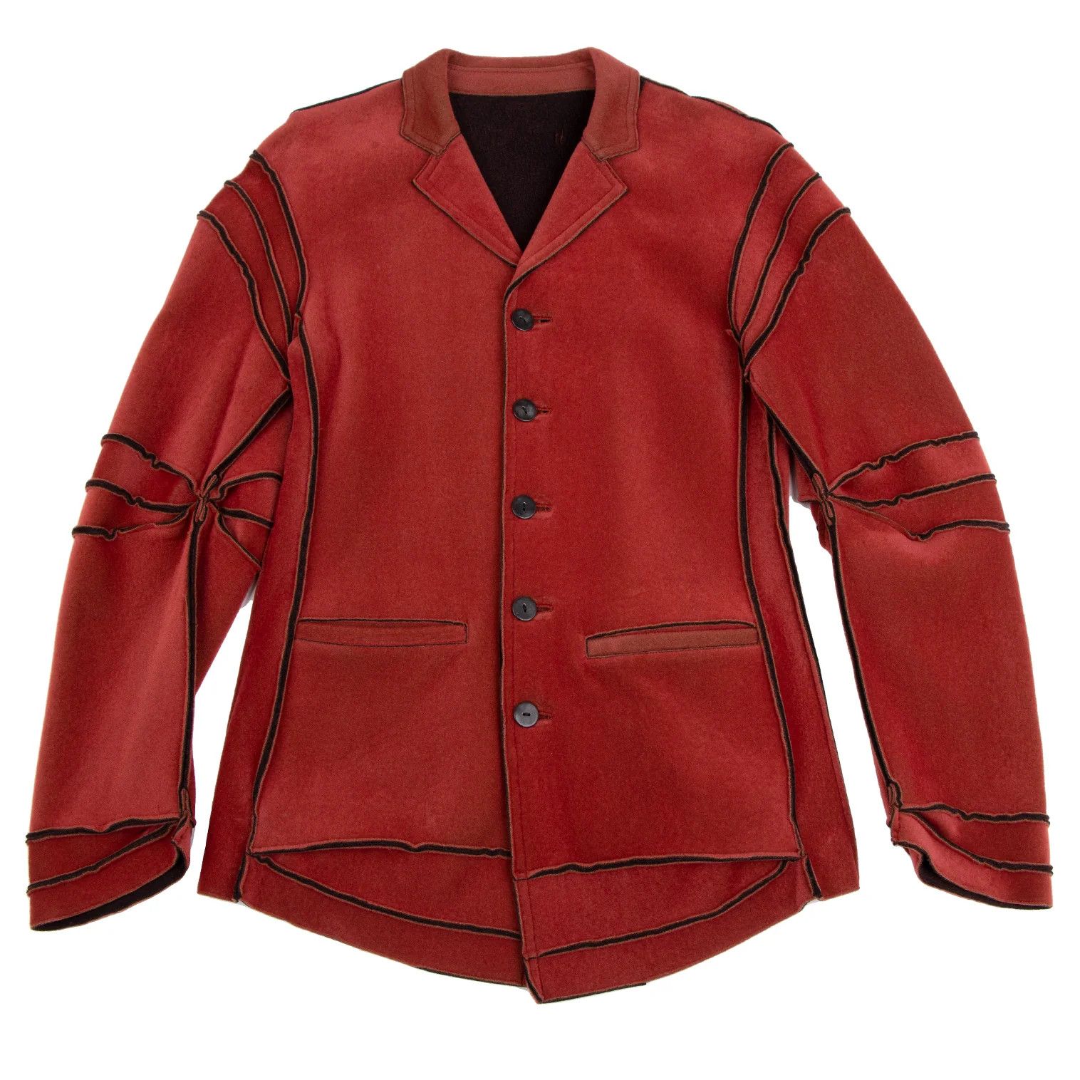 Jean Paul Gaultier Flocked Suit Set in Red Size 48 Size US M / EU 48-50 / 2 - 2 Thumbnail