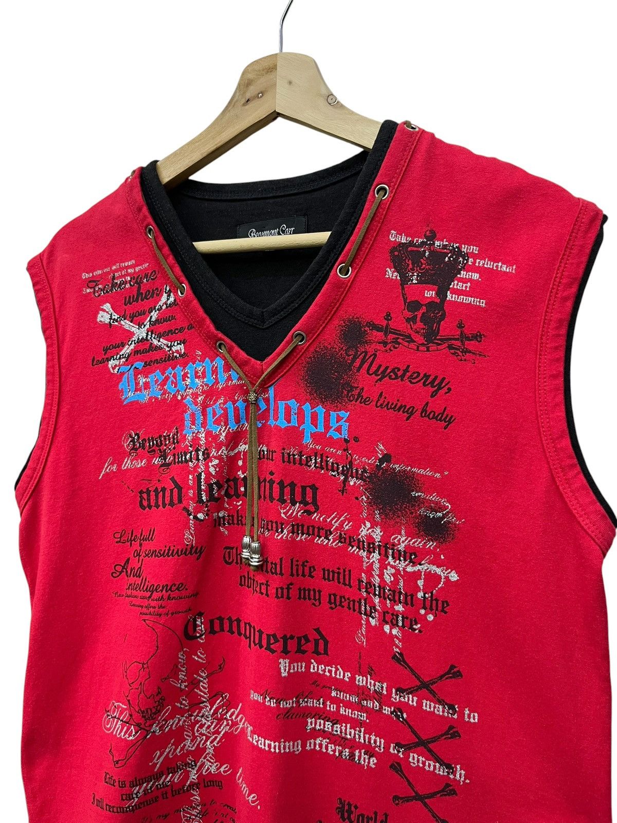 Punk and Yo 🔥💀Beaumont Carr Punk Poem Laced V-Neck Sleeveless y2k Tee Size US M / EU 48-50 / 2 - 6 Thumbnail
