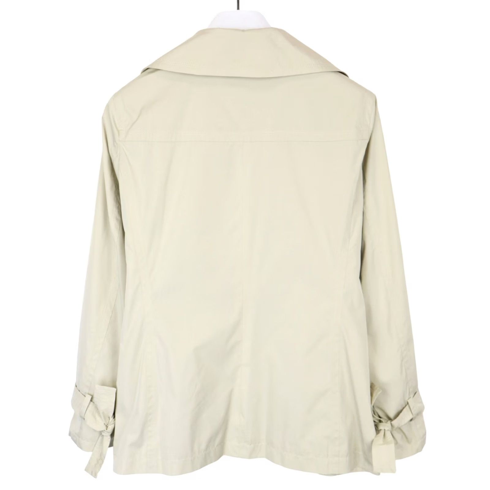 Marella Marella Jacket Women's UK 16 Double Breasted Notch Lapel Lightweight Jacket Grey/Beige Tan Mens Womens Girls Boys Size XXL / US 16-18 / IT 52-54 - 2 Thumbnail