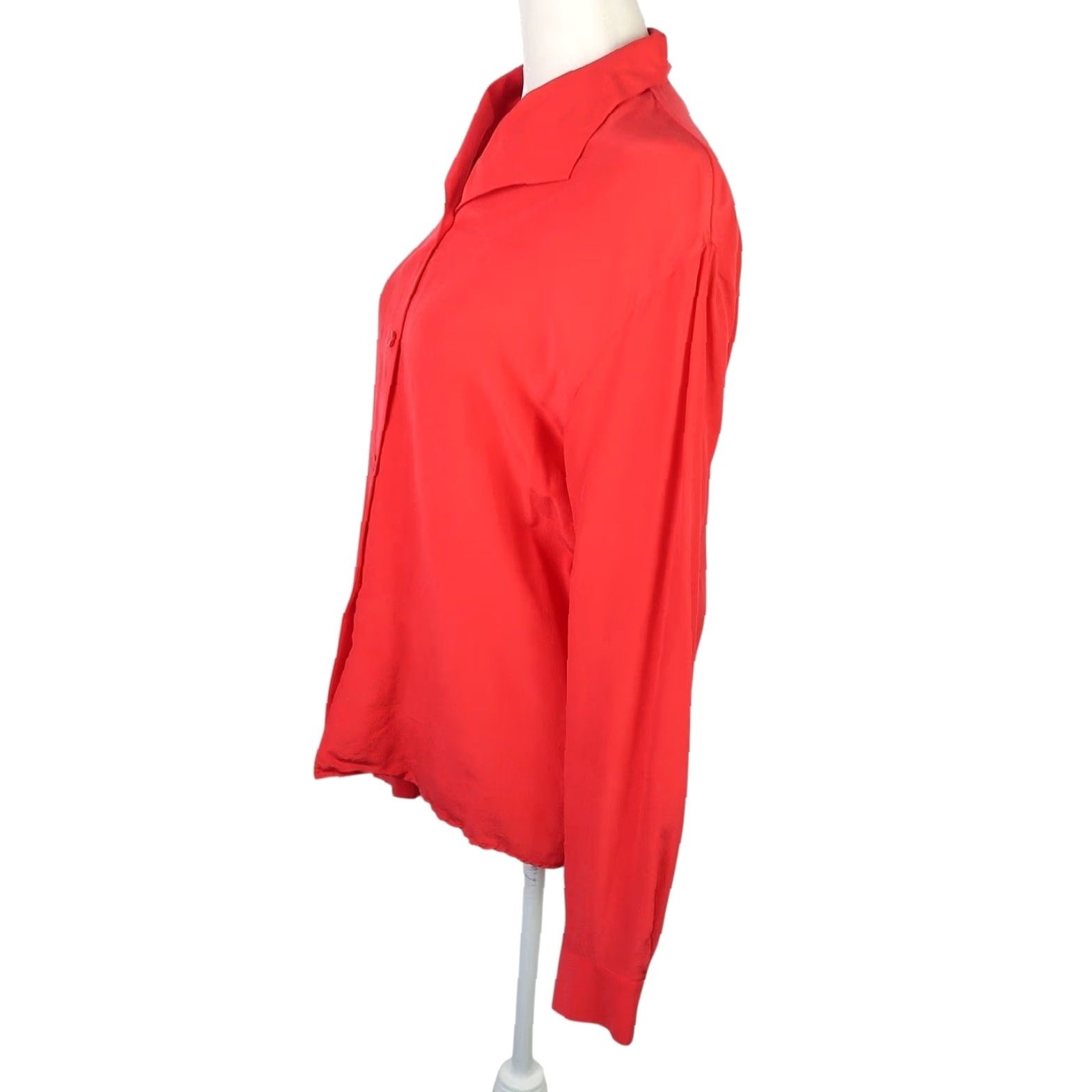 Vintage VINTAGE 90s Pacific Silk Red Button Down Blouse Top S Women's Silk Blouse Long Sleeve 90s Vintage Red Silk Button Down Blouse S Womens Size S / US 4 / IT 40 - 3 Thumbnail