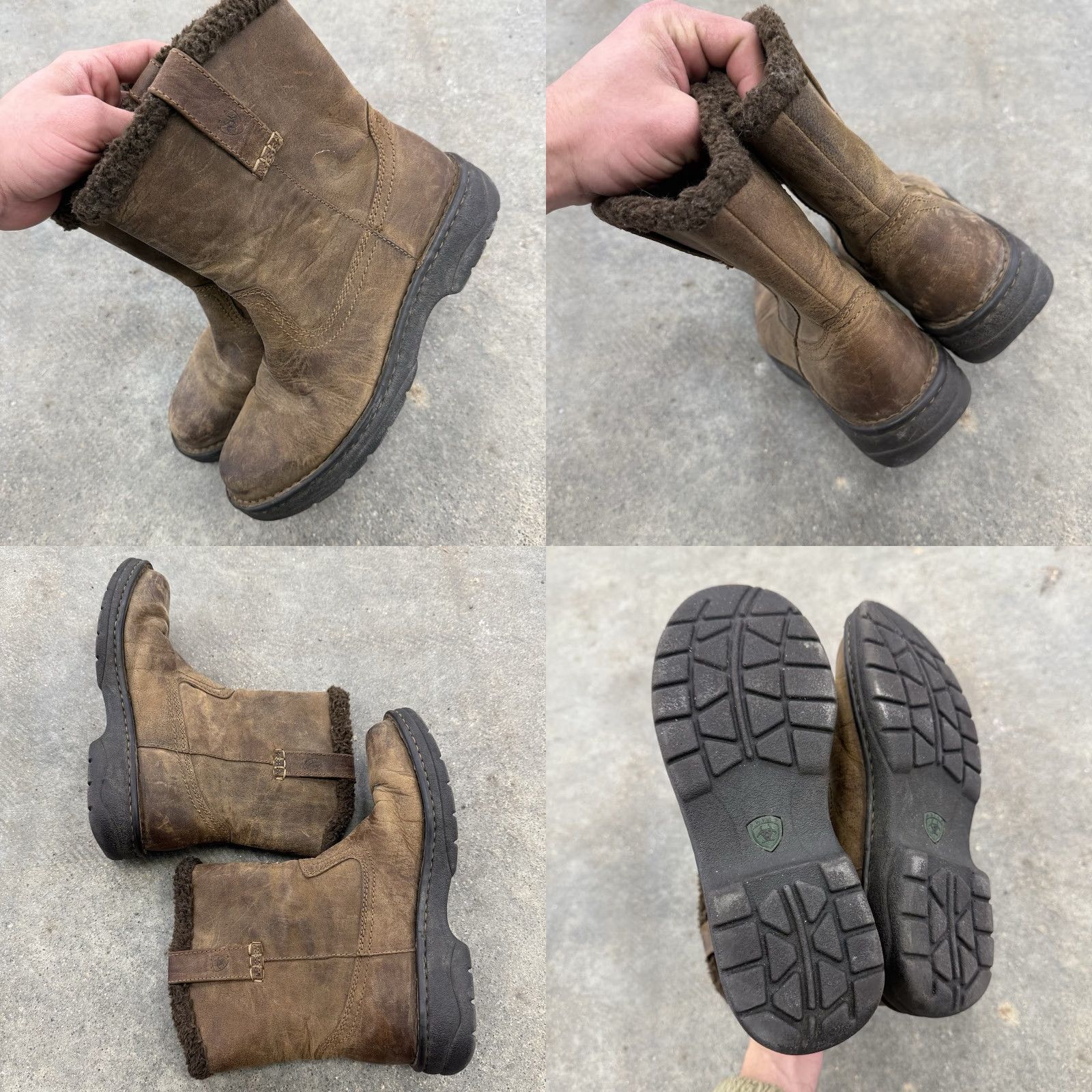 Ariat Ariat Leather Shearling Lined Ankle Boots Brown Winter Outdoor Womens Size 8.5B Size US 6 / IT 36 - 8 Thumbnail