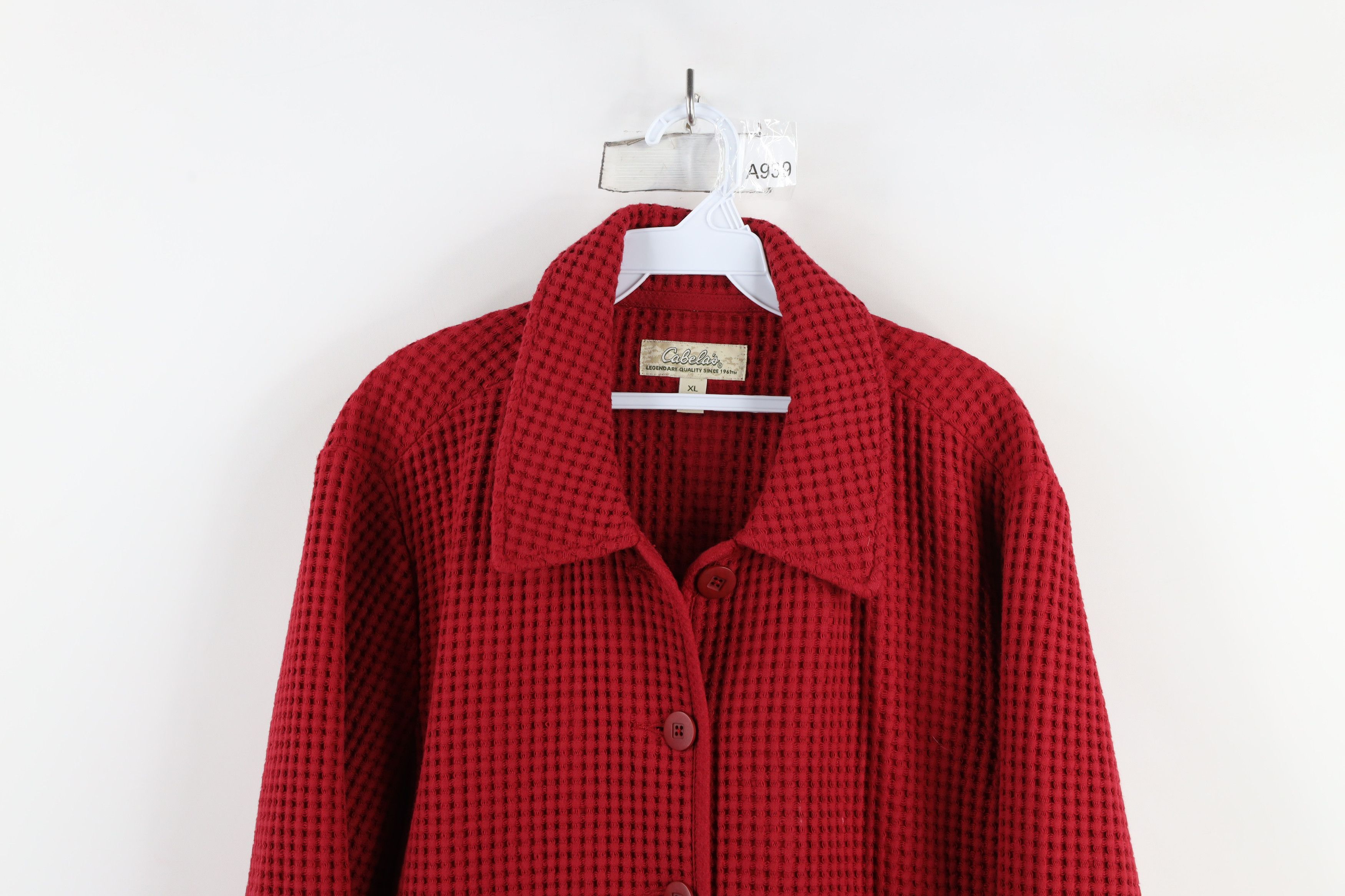 Cabelas × Vintage Vintage Cabelas Thermal Knit Button Sweater Blazer Jacket Size XL / US 12-14 / IT 48-50 - 2 Thumbnail