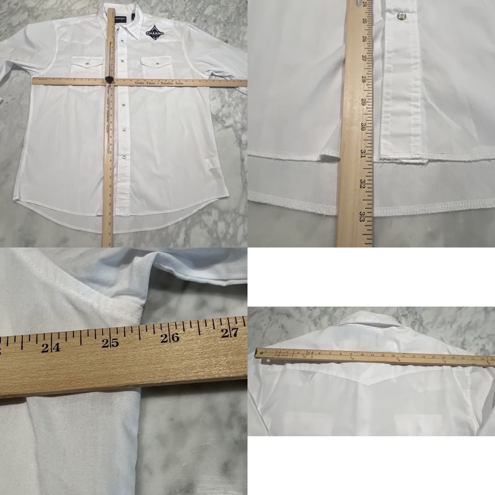 Wrangler VINTAGE Wrangler Pearl Snap Shirt Men’s XL White Las Vegas Ranch CHARRO Ride 60 Light Size US XL / EU 56 / 4 - 8 Thumbnail