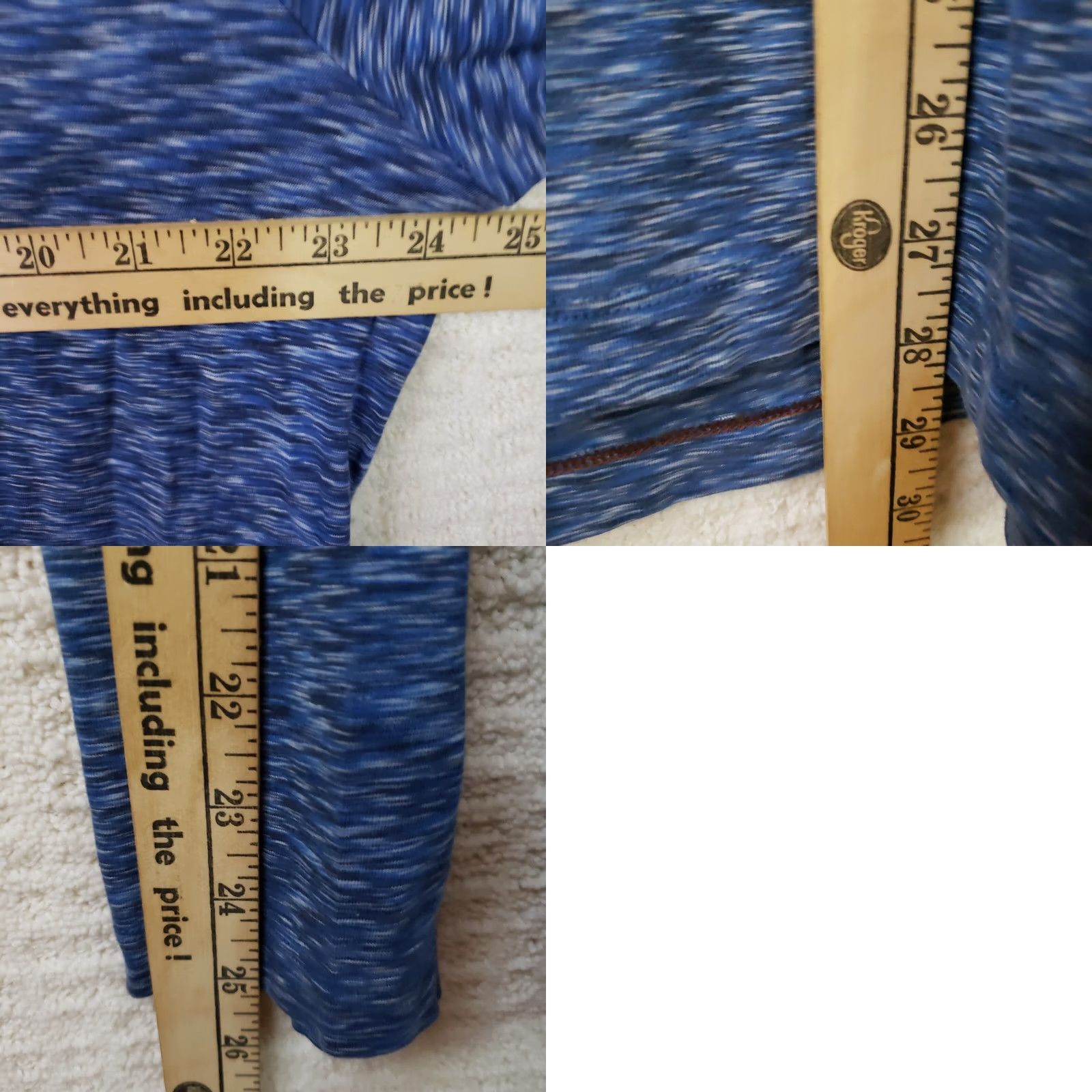 Rhone Rhone Mens XXL Blue Long Sleeve Henley Shirt 94% Pima Cotton 6% Spandex Heathered Size US XXL / EU 58 / 5 - 9 Thumbnail