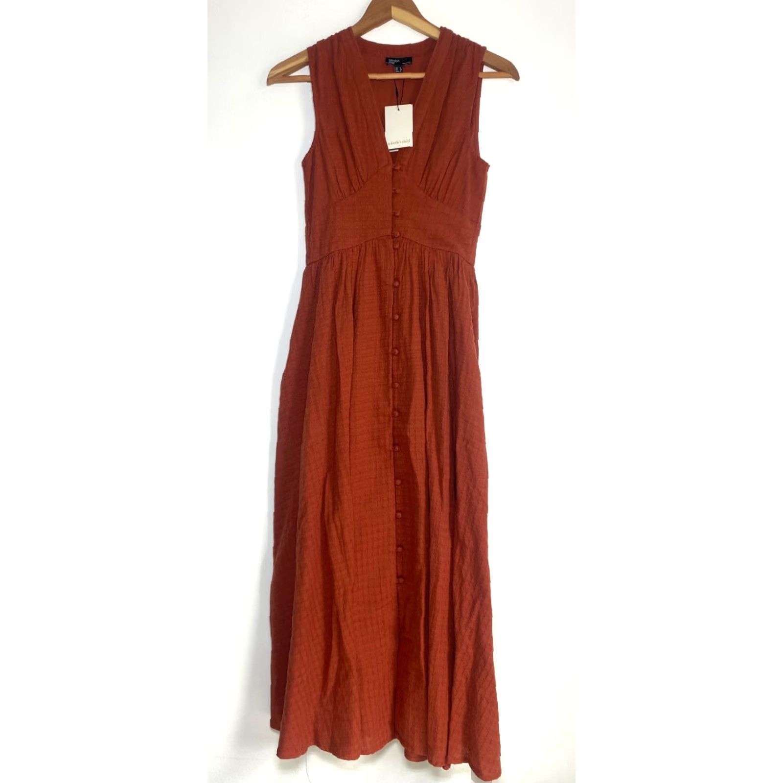 Vintage Nobody's Child Dress Sleeveless Midaxi Starlight Burnt Orange US 0 NWT Size XS / US 0-2 / IT 36-38 - 4 Thumbnail