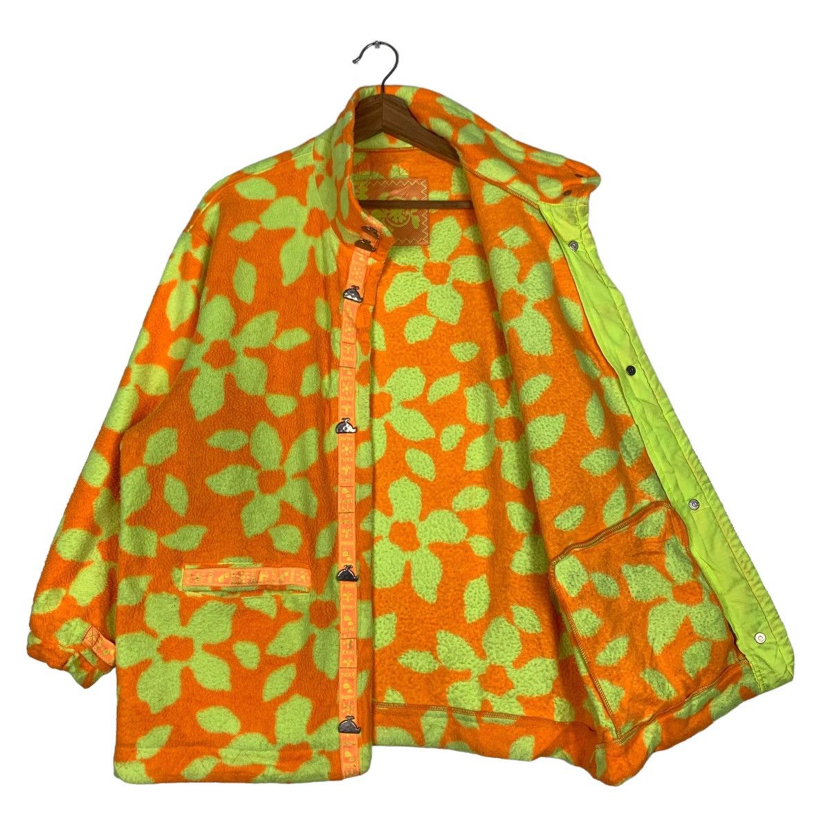 Phenix PHENIX Fullprint Orange Fleece Snap Button Jacket #0078-C5 Size M / US 6-8 / IT 42-44 - 11 Thumbnail