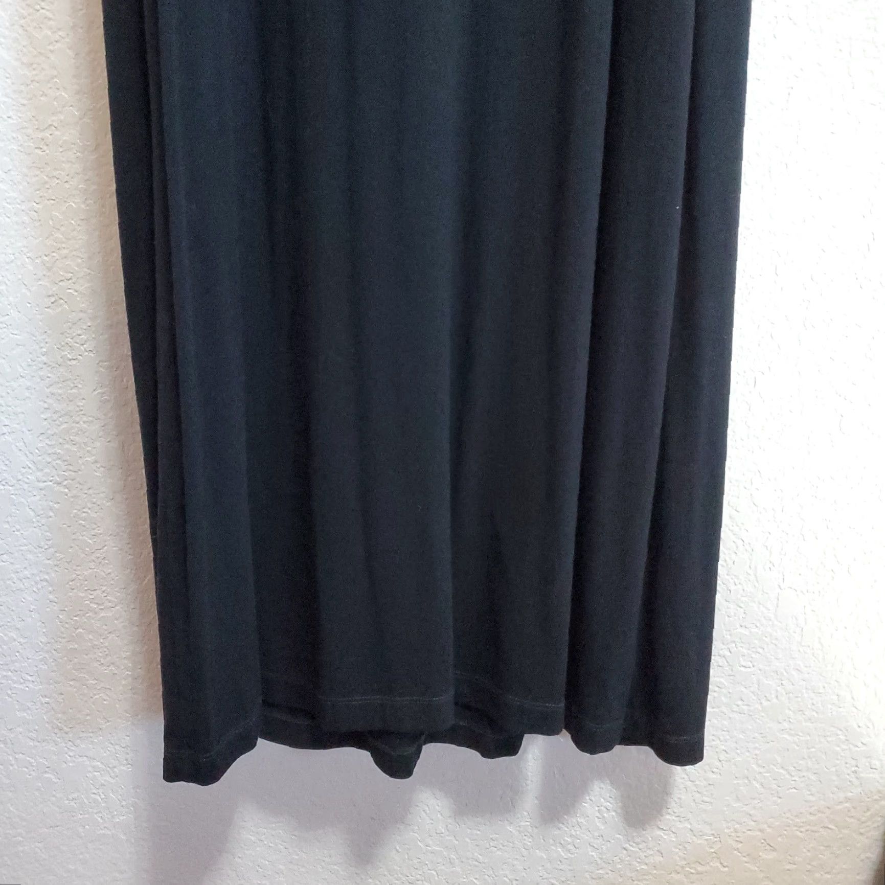Vintage Fresh Produce Dress Women L Black Sleeveless Maxi Neck Rayon Blend Stretch USA Size L / US 10 / IT 46 - 6 Thumbnail