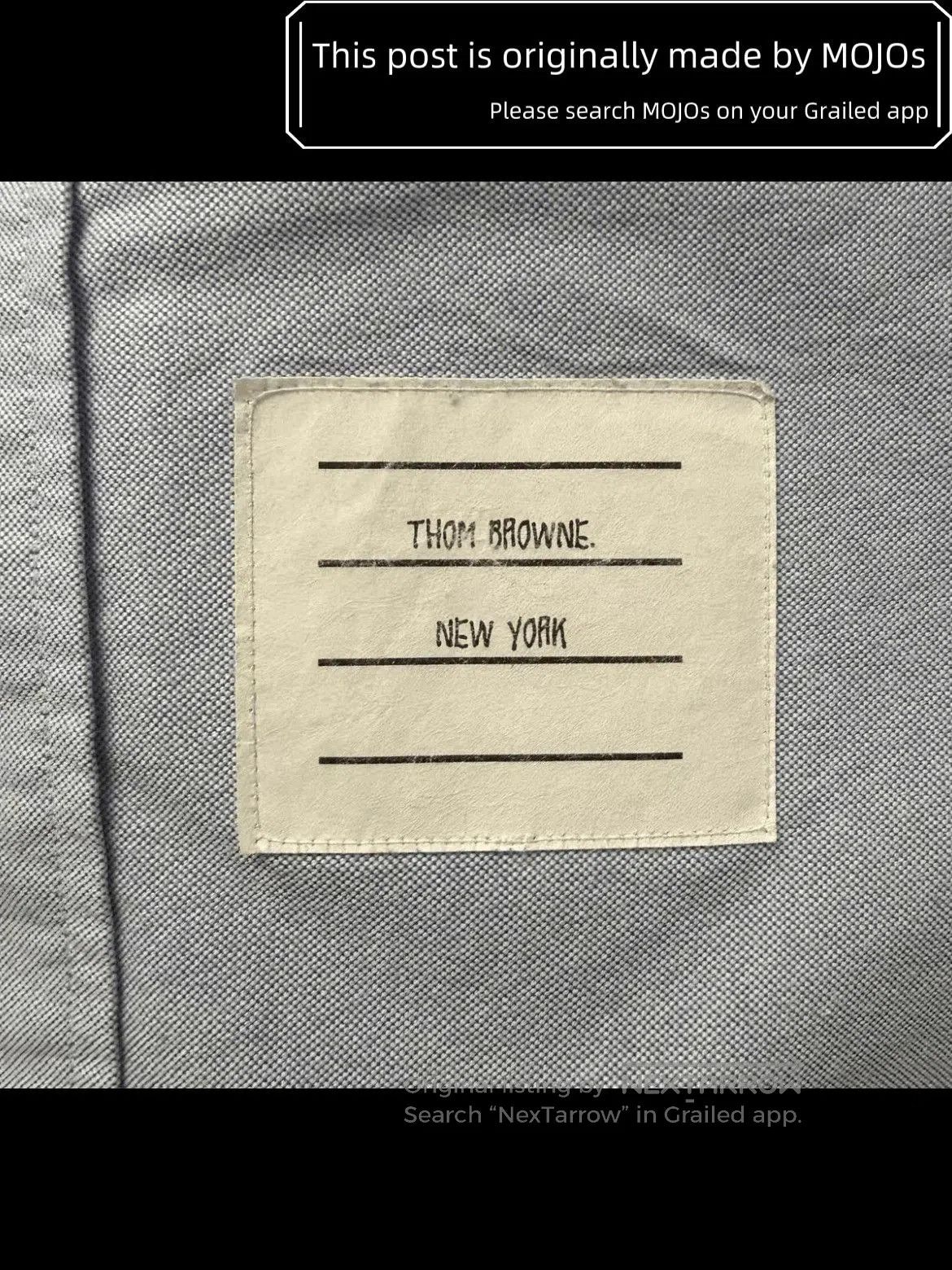 Thom Browne Sz 3 Thom Browne Double Sleeves Stripe Oxford Blue Shirt. Size US L / EU 52-54 / 3 - 4 Thumbnail