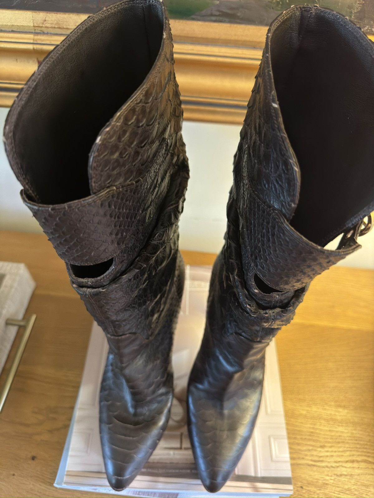 Sergio Rossi Sergio Rossi Made in Italy Snake Skin Platform Boot Size 37 Size US 7 / IT 37 - 8 Thumbnail