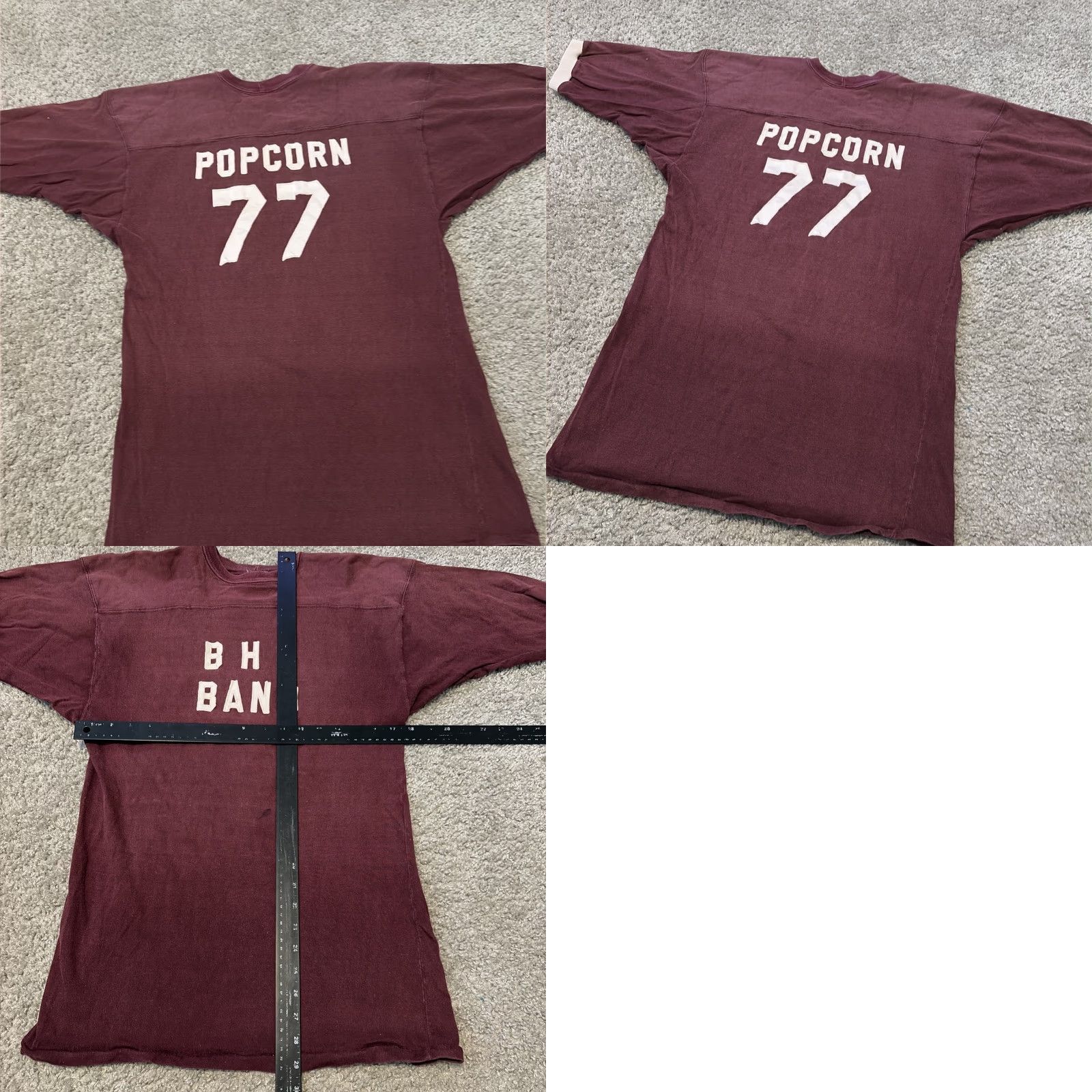 Vintage VINTAGE Buck’s Band T-Shirt XL Men Red Ringer 1960s BHS High School Burgundy/Red 60s/Music/Band Mens Size US XL / EU 56 / 4 - 8 Thumbnail