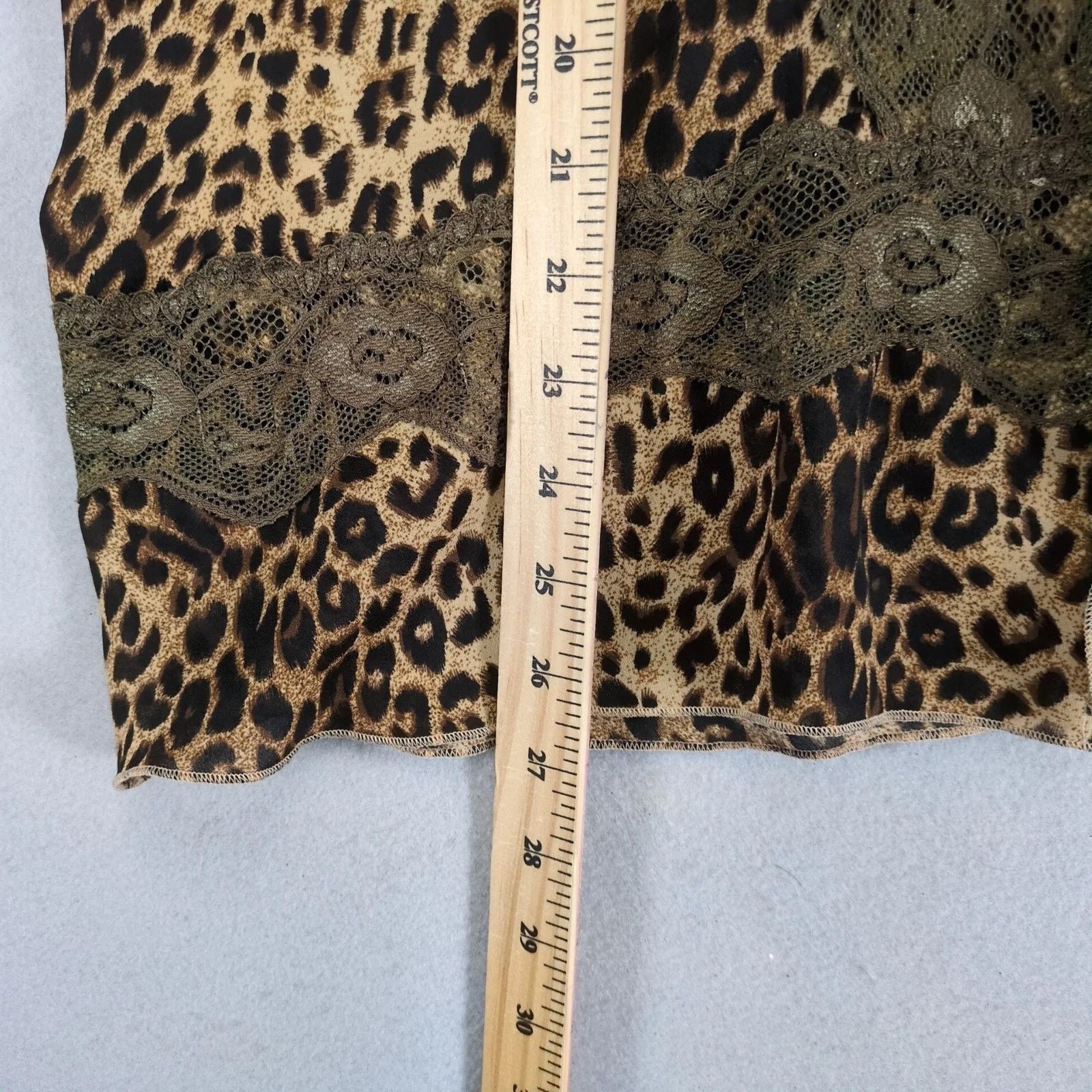 Other Signature Robbie Bee Leopard Print & Lace Chiffon Blouse Top Size XXL / US 16-18 / IT 52-54 - 8 Thumbnail
