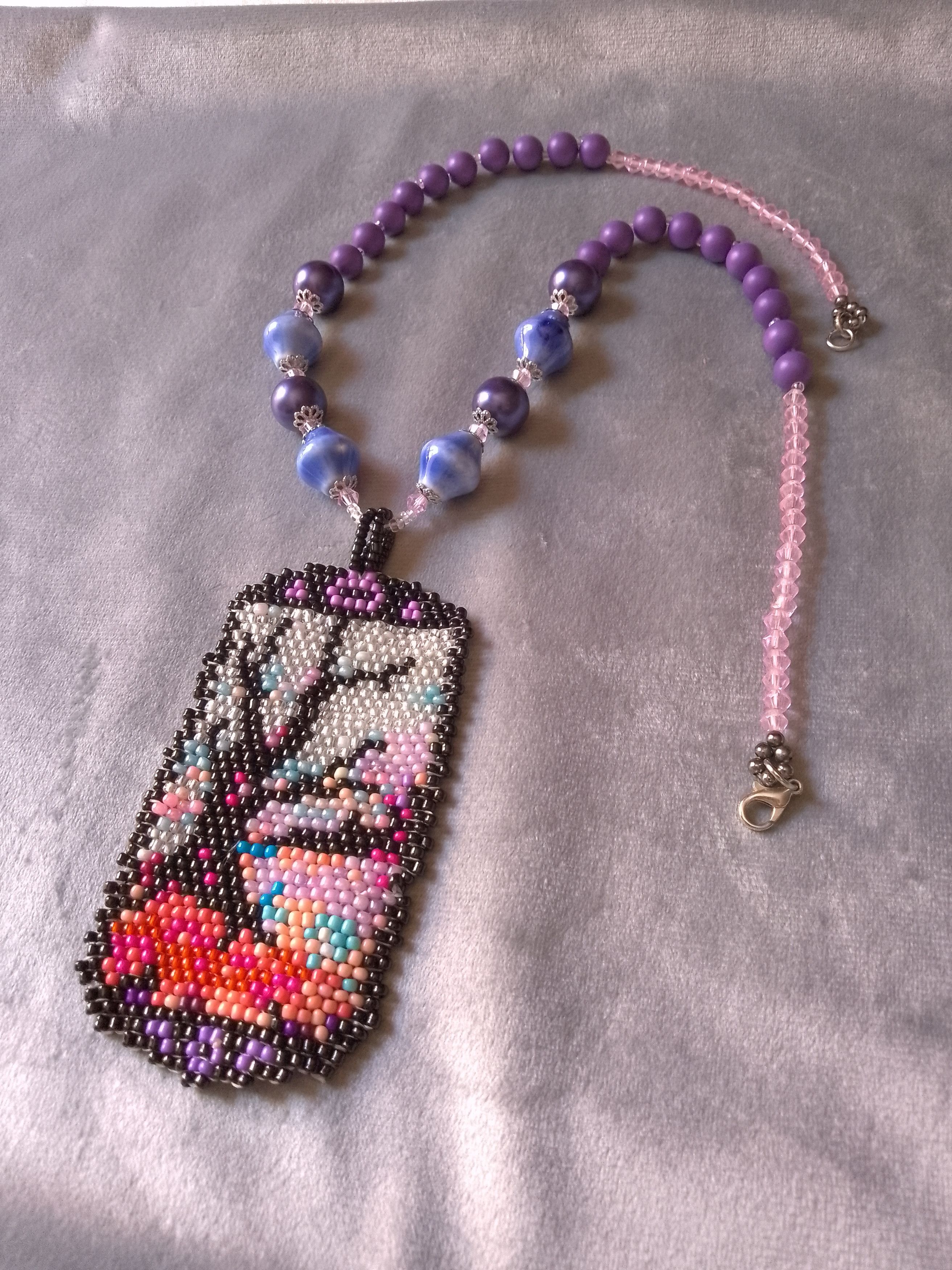 Handmade Necklace Long ceramics Boho beaded 🌲 Tree Size ONE SIZE - 6 Thumbnail