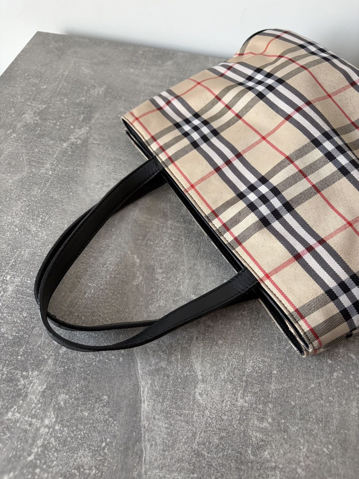 Burberry Rare Burberry Blue Label Tote Nova Check Beige Canvas Bag Size ONE SIZE - 17 Thumbnail